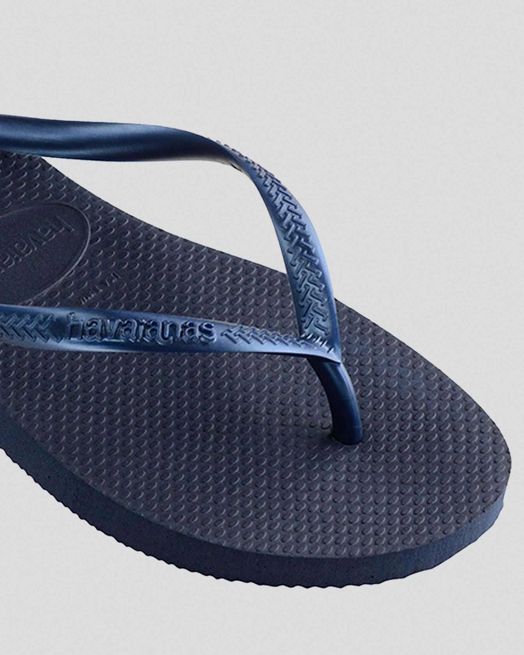 Slim Metallic Navy Thong