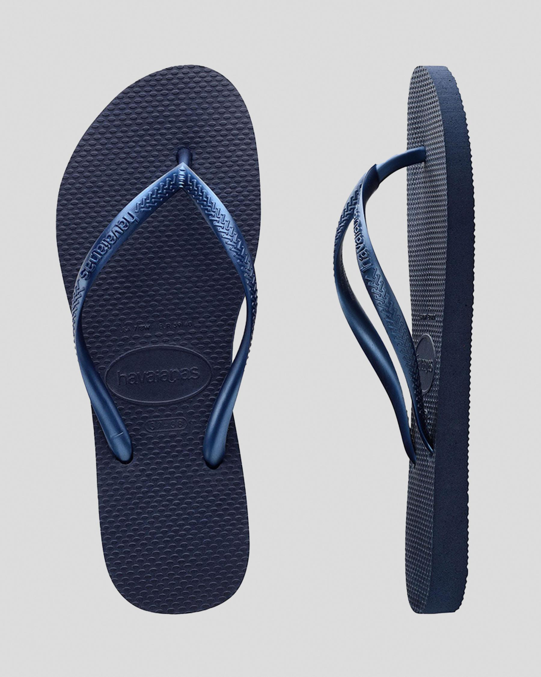 Slim Metallic Navy Thong