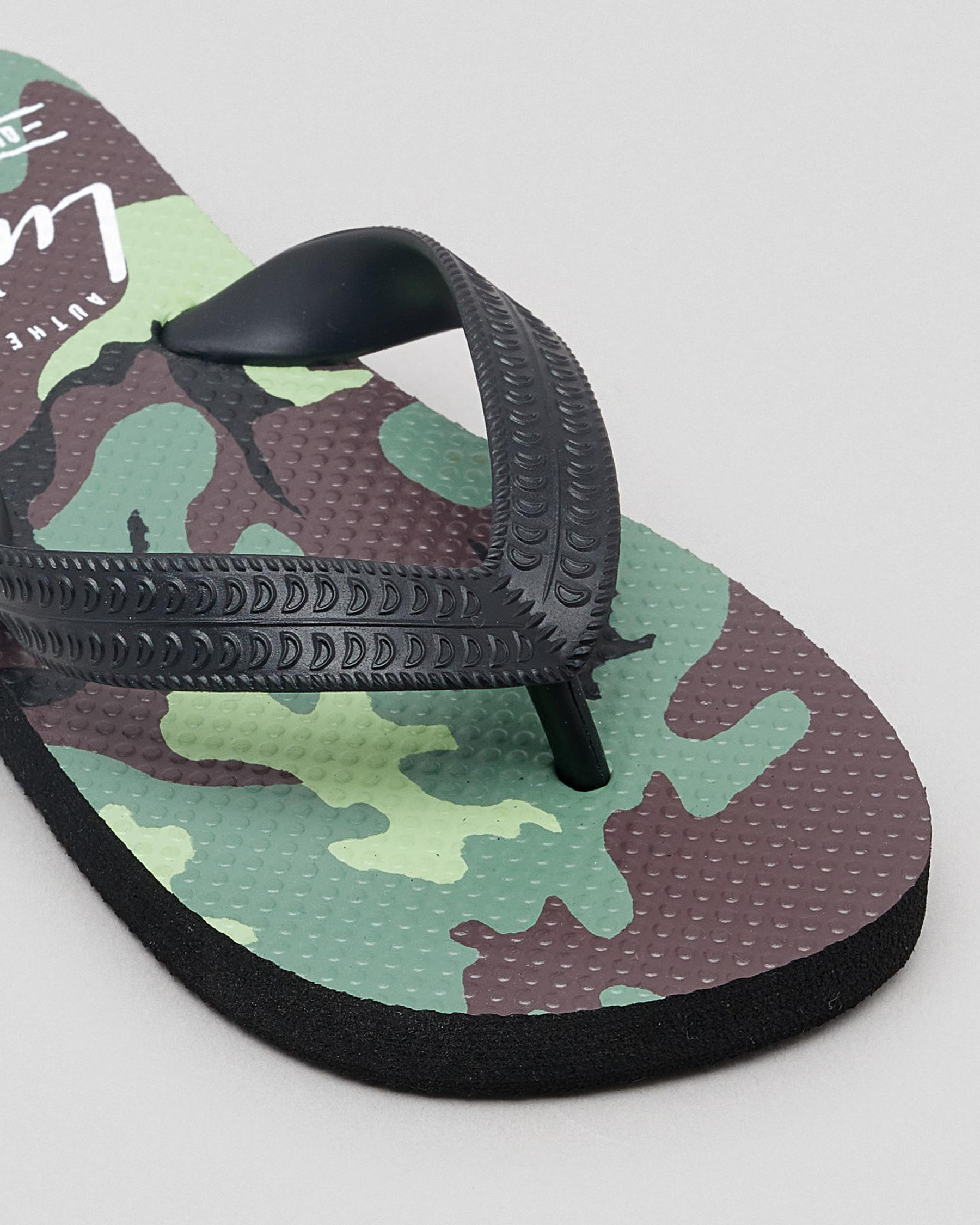 Junior Boys' Camo Wedge Thongs