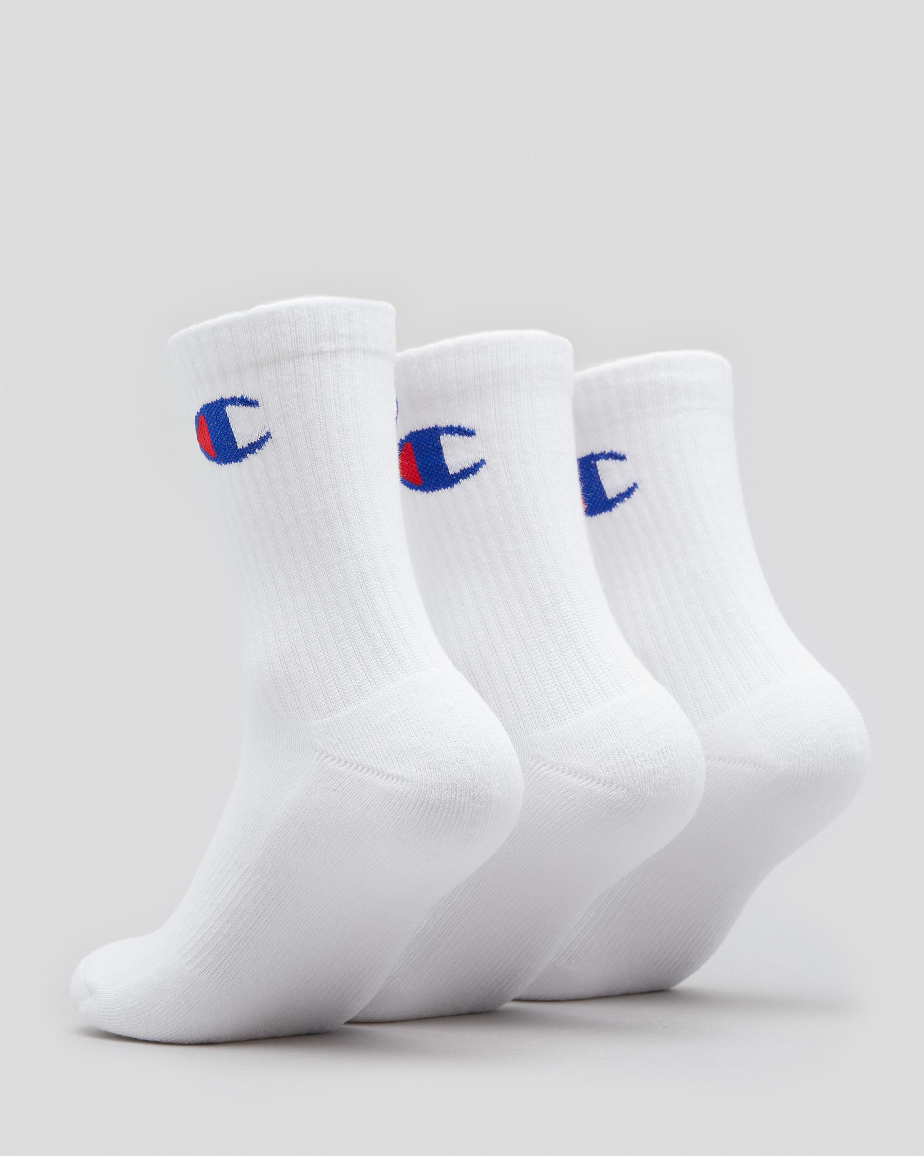 Junior Boys' Medium Sport C Logo Crew Socks 3 Pack
