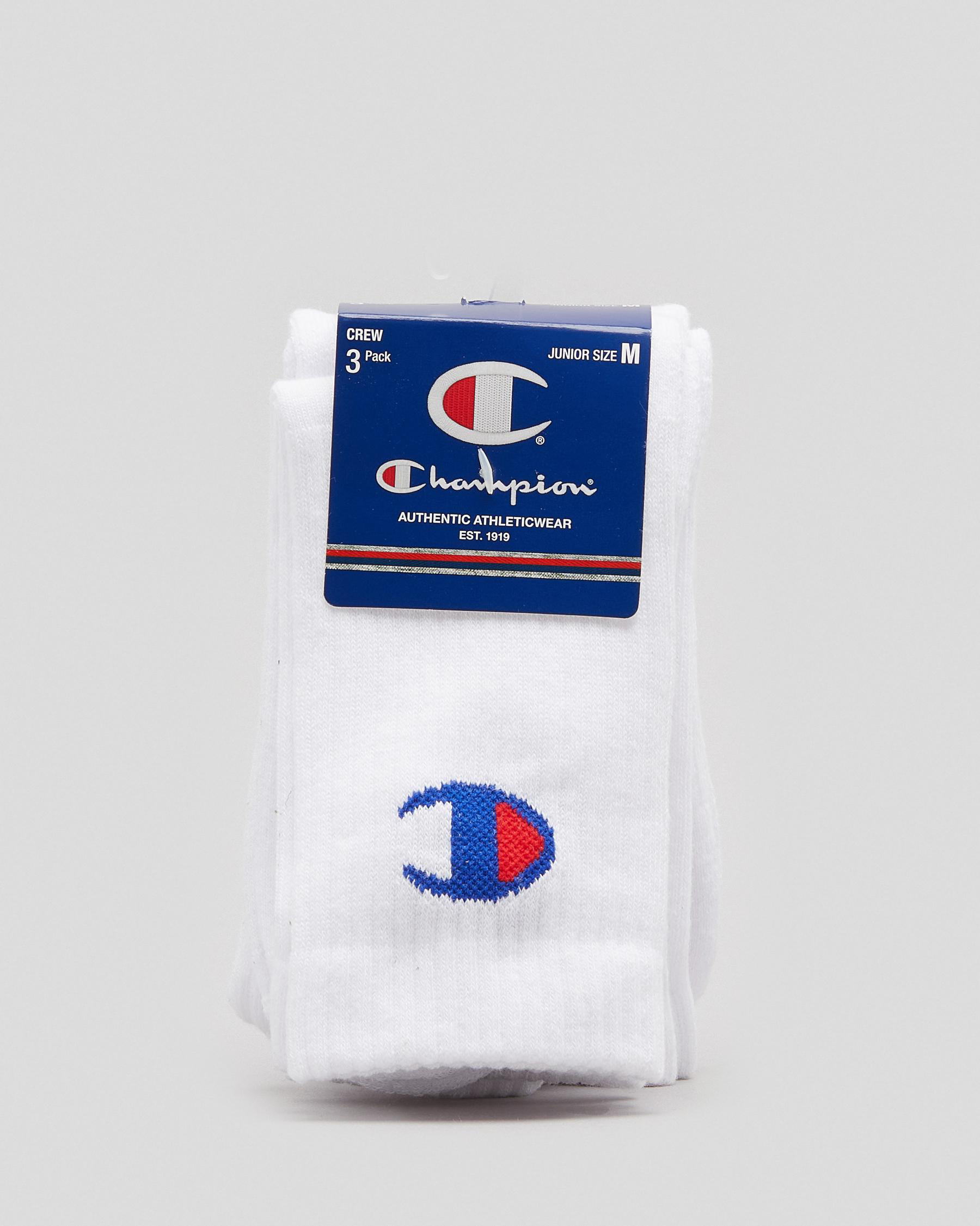 Junior Boys' Medium Sport C Logo Crew Socks 3 Pack