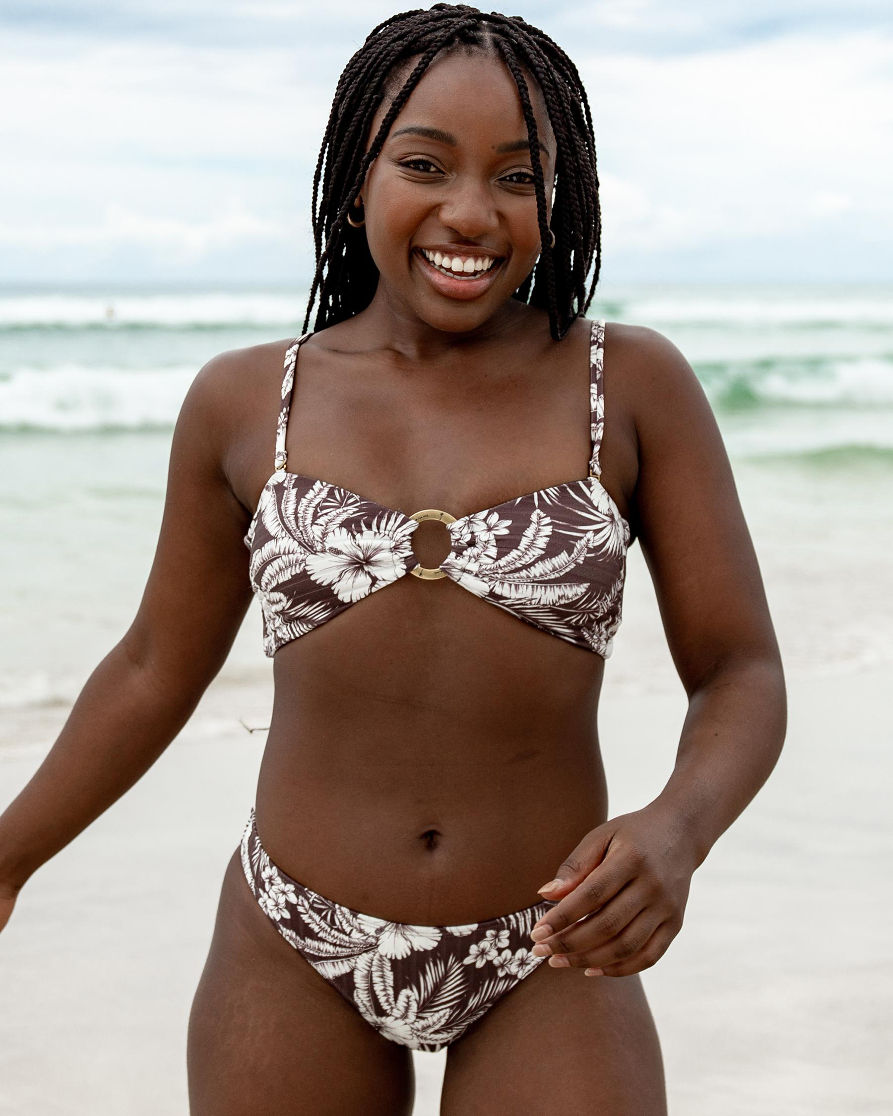 West Palm Rib Ring Bandeau Bikini Top