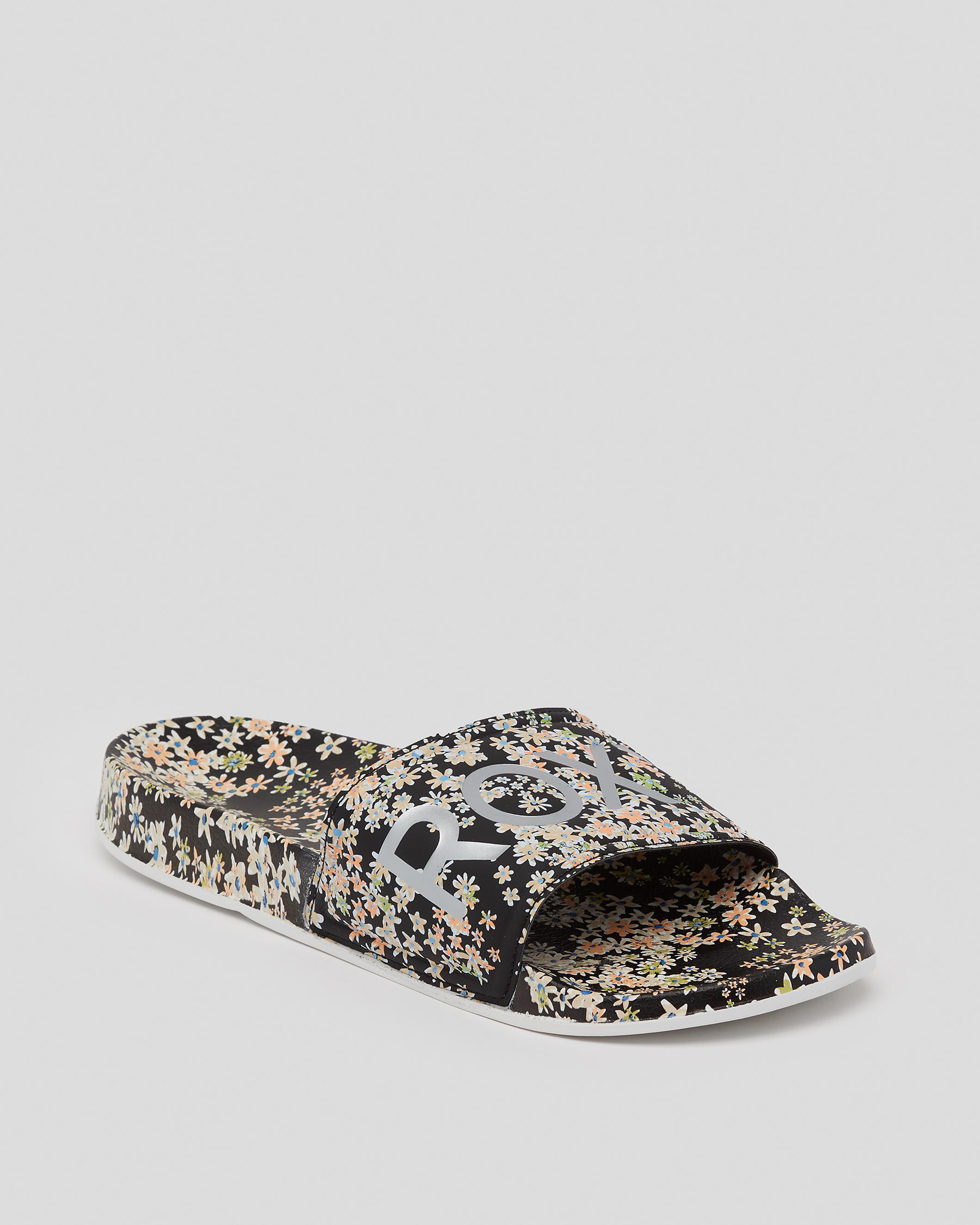 Roxy Slippy Printed Slide Sandals