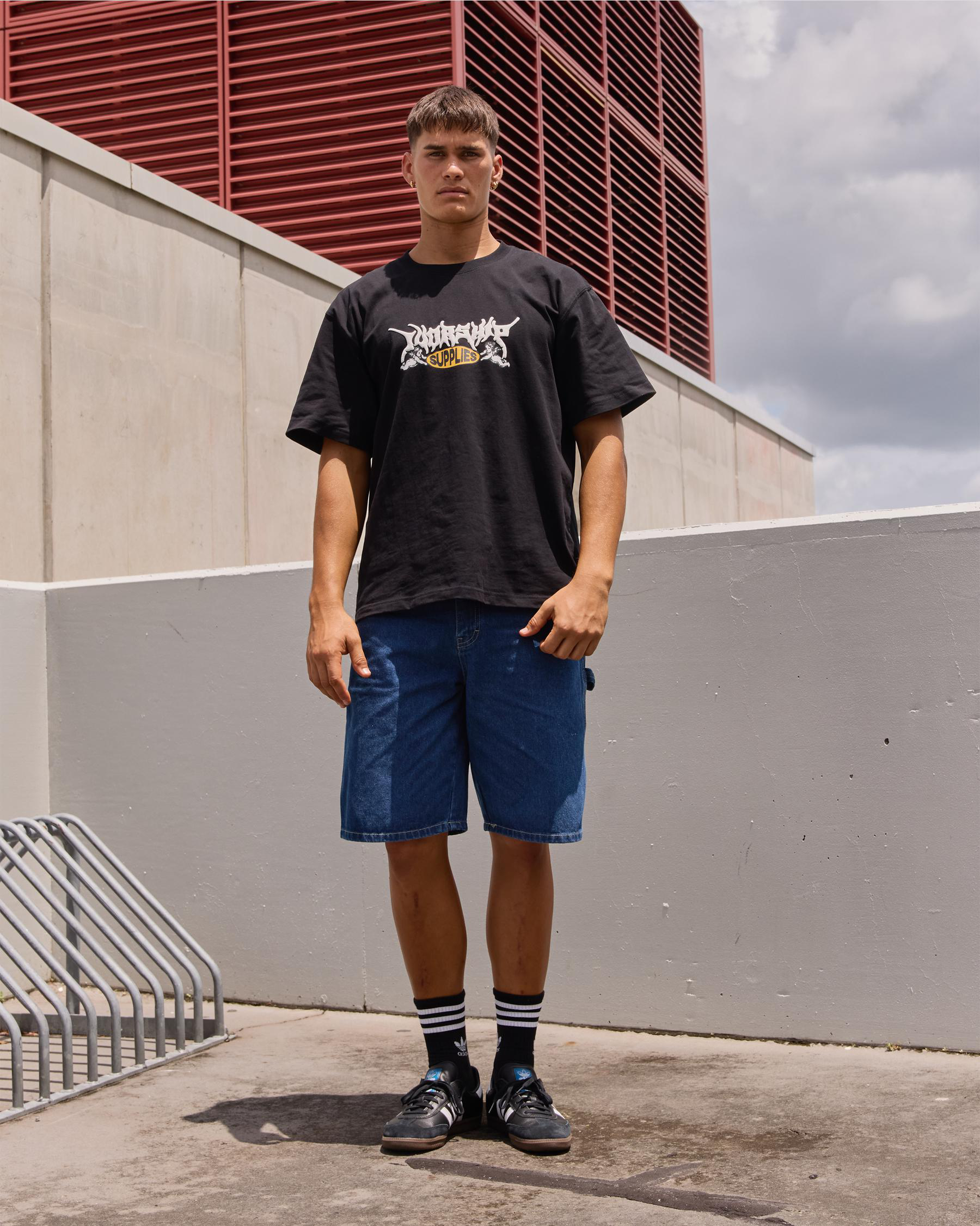 Relaxed Fit Carpenter Denim Shorts