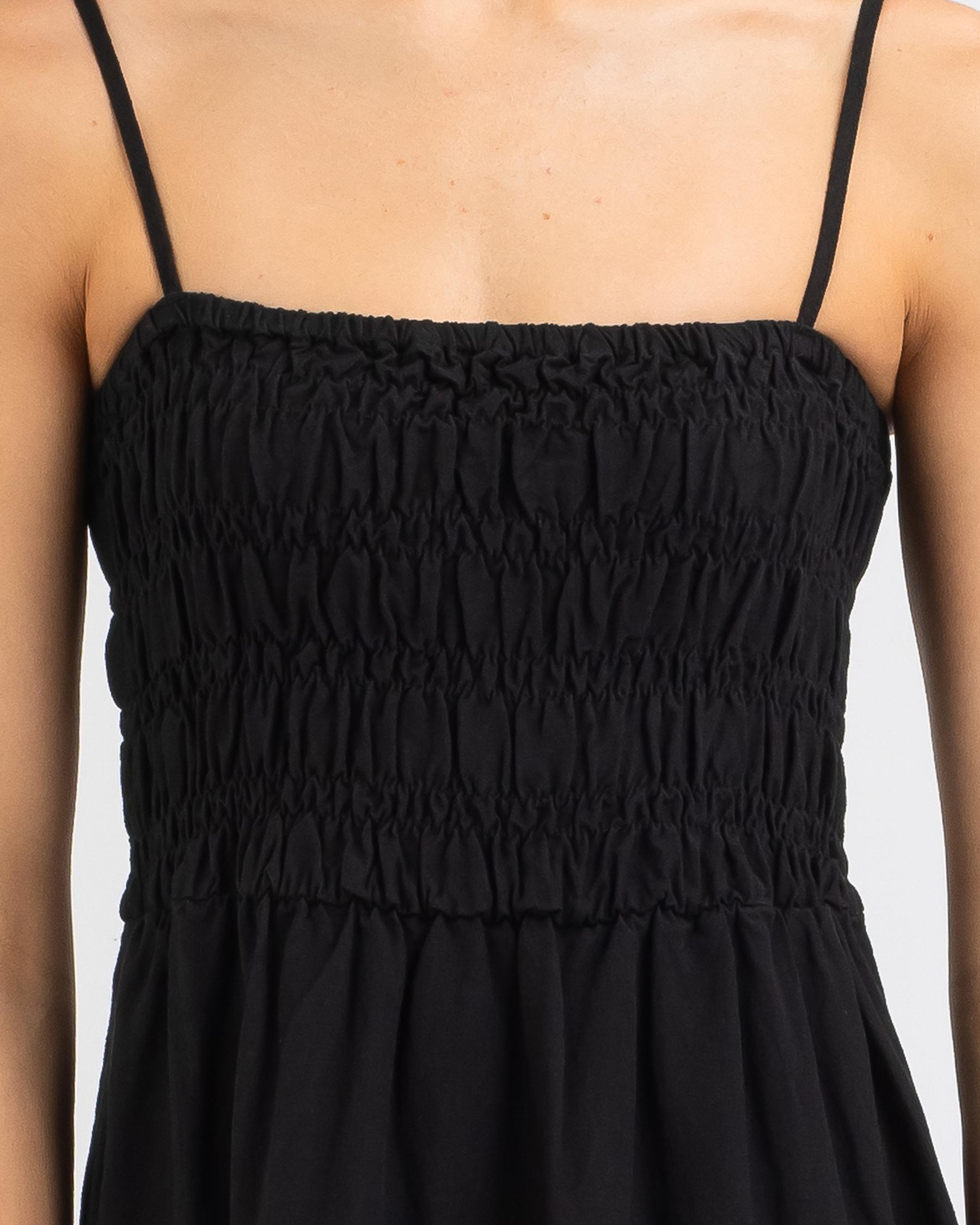 Classic Shirred Midi Dress