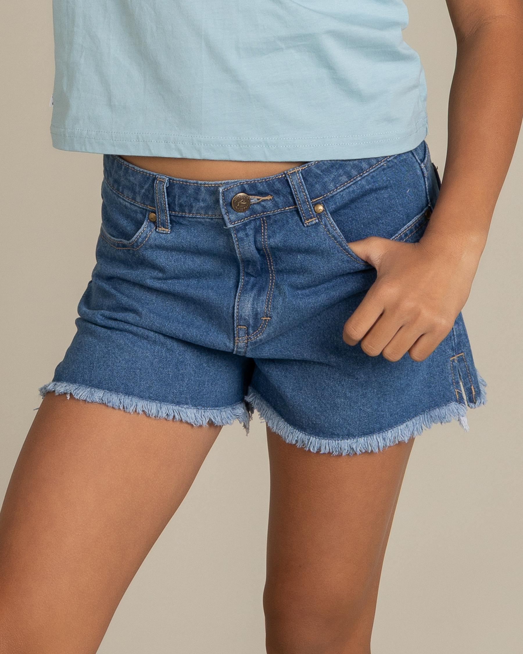Penny Kick Flare Denim Shorts