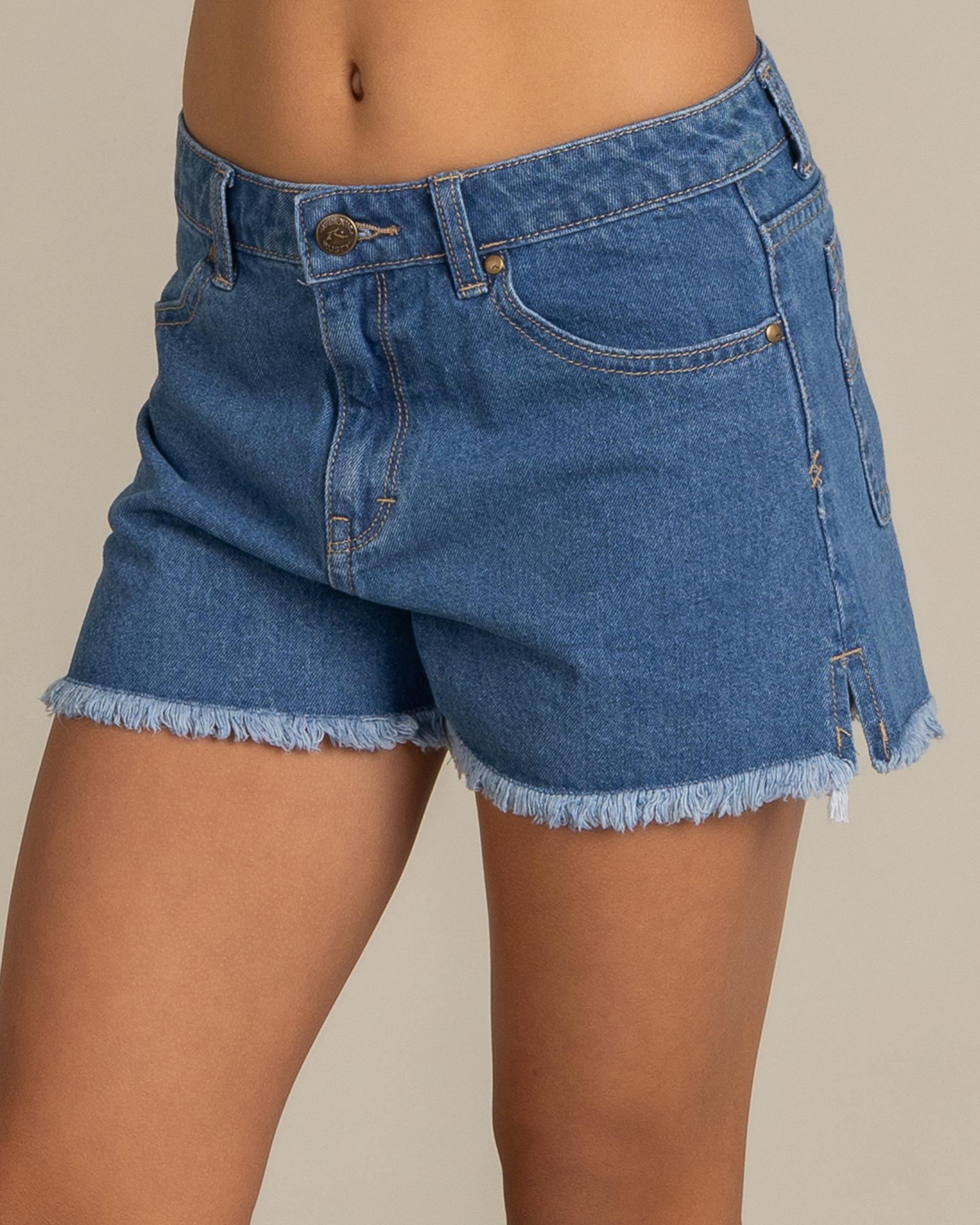 Penny Kick Flare Denim Shorts