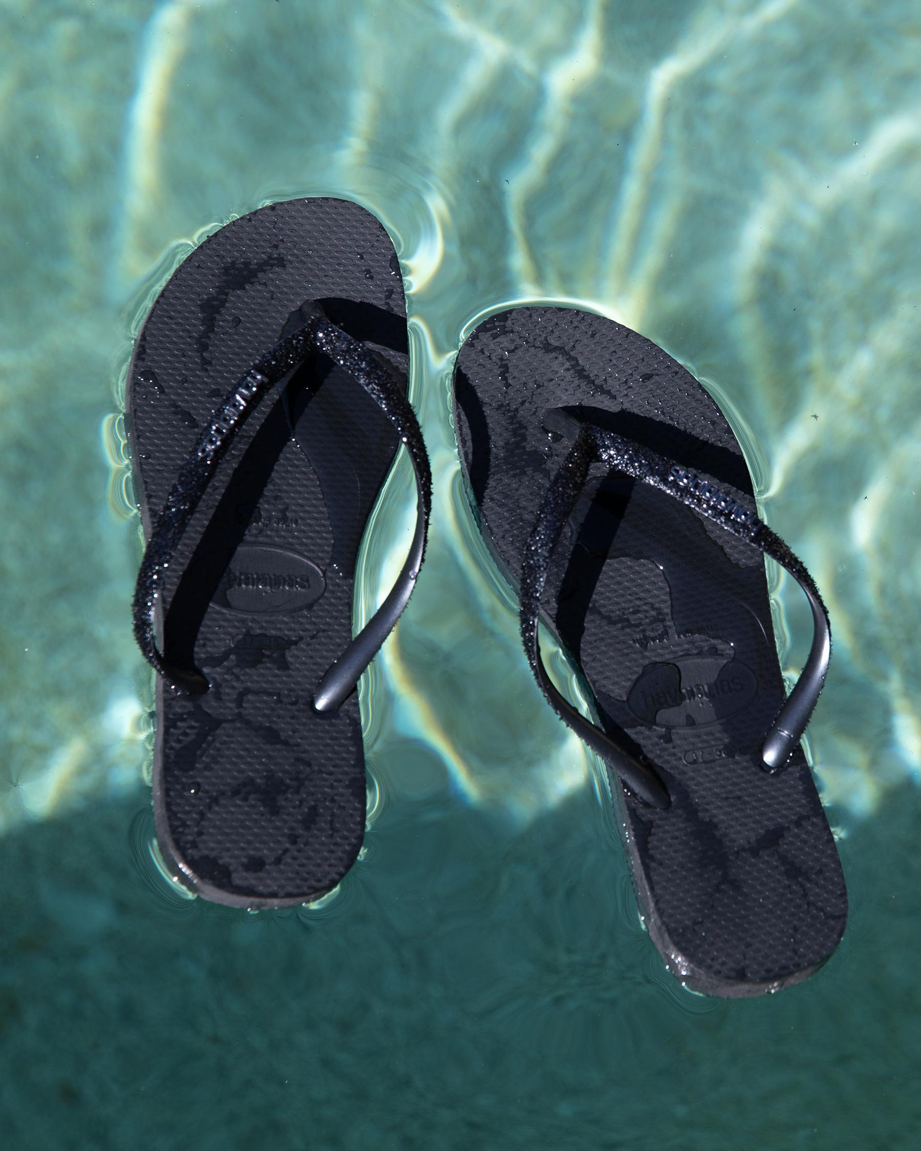 Slim Metal Logo Glitter II Thongs