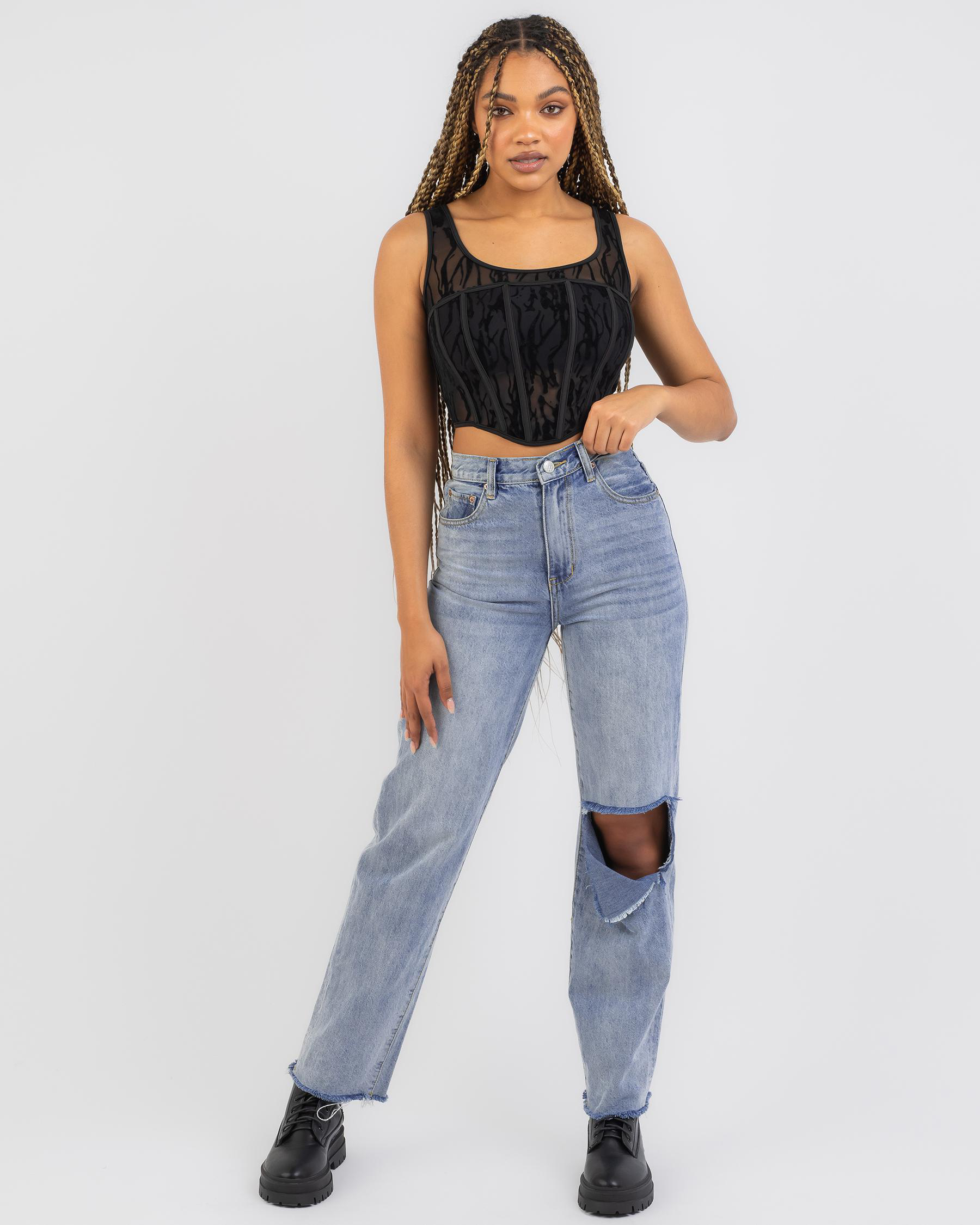 Alexa Mesh Corset Top