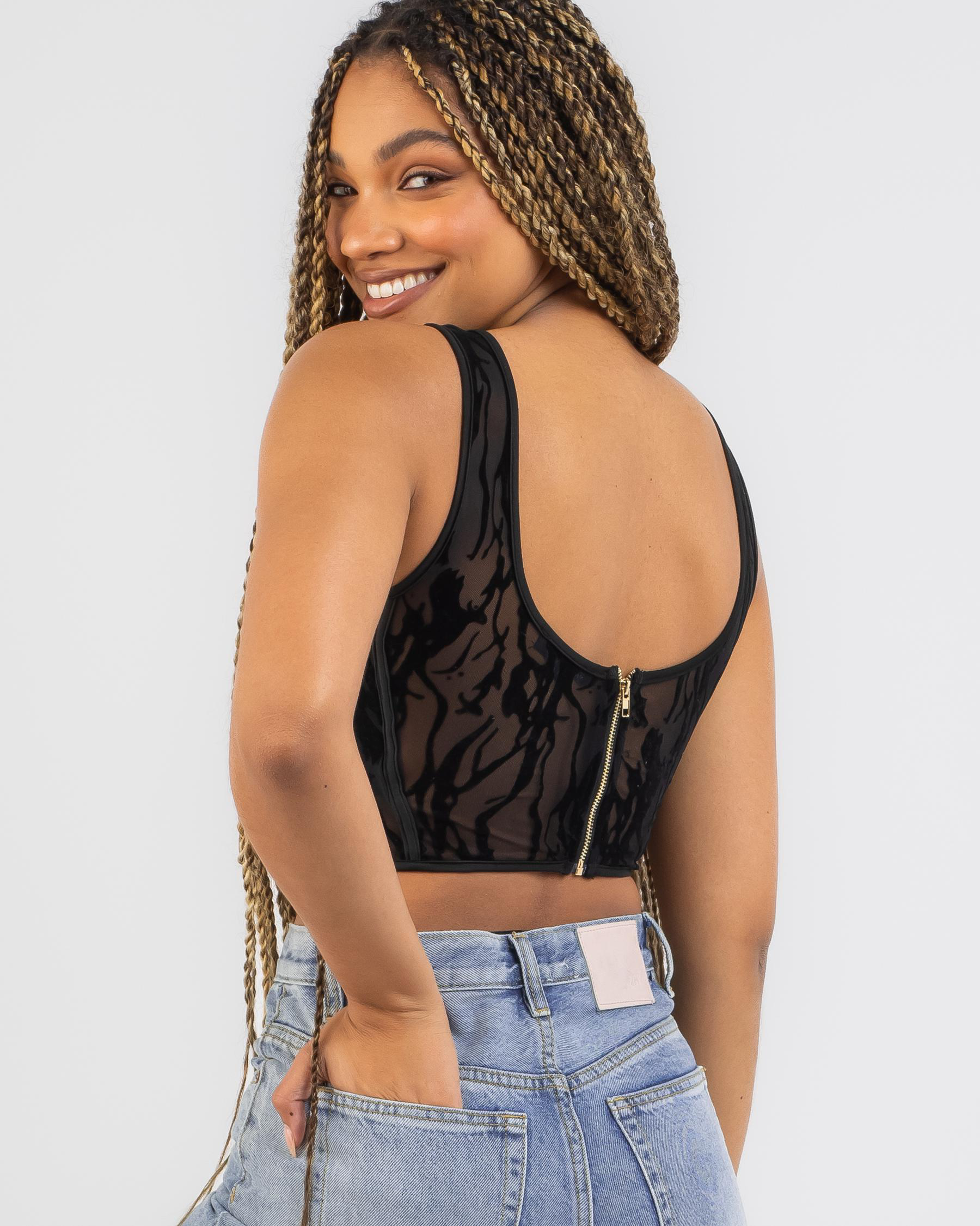 Alexa Mesh Corset Top