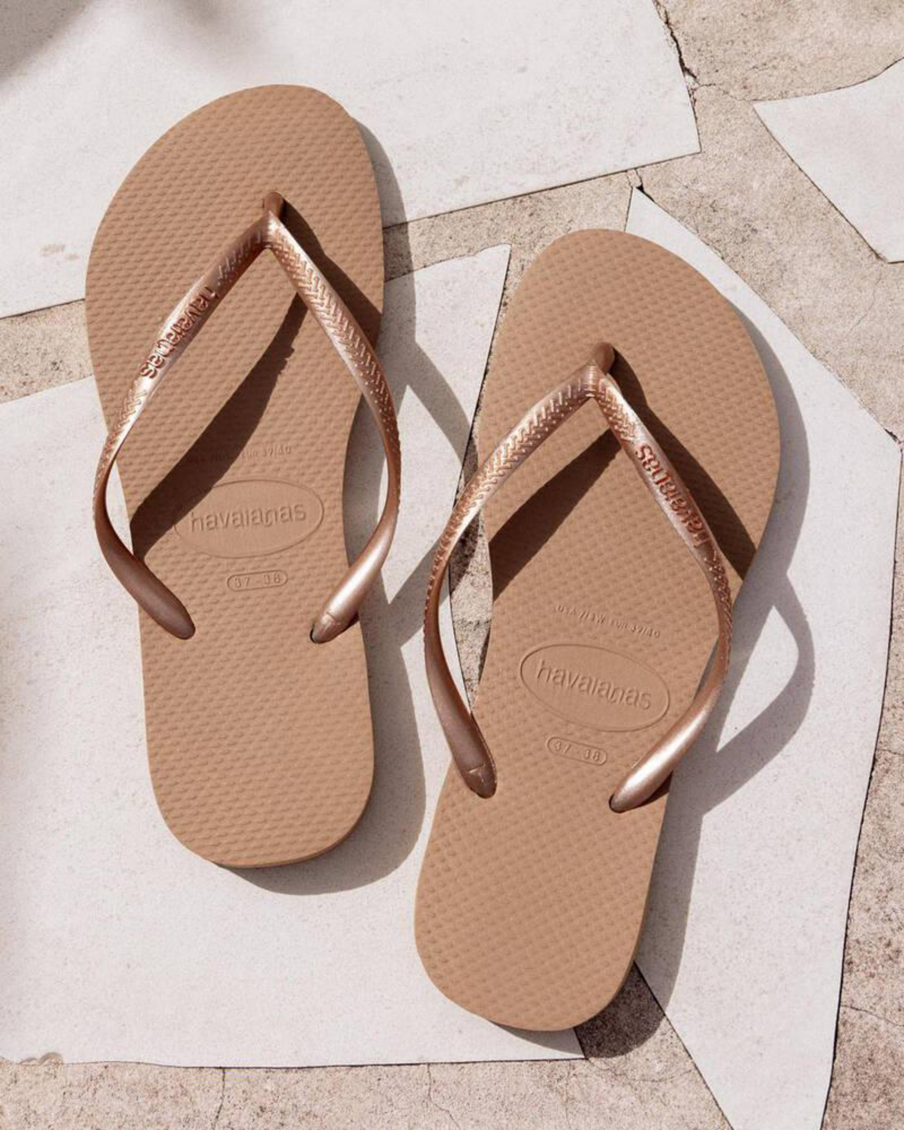 Slim Metallic Thongs