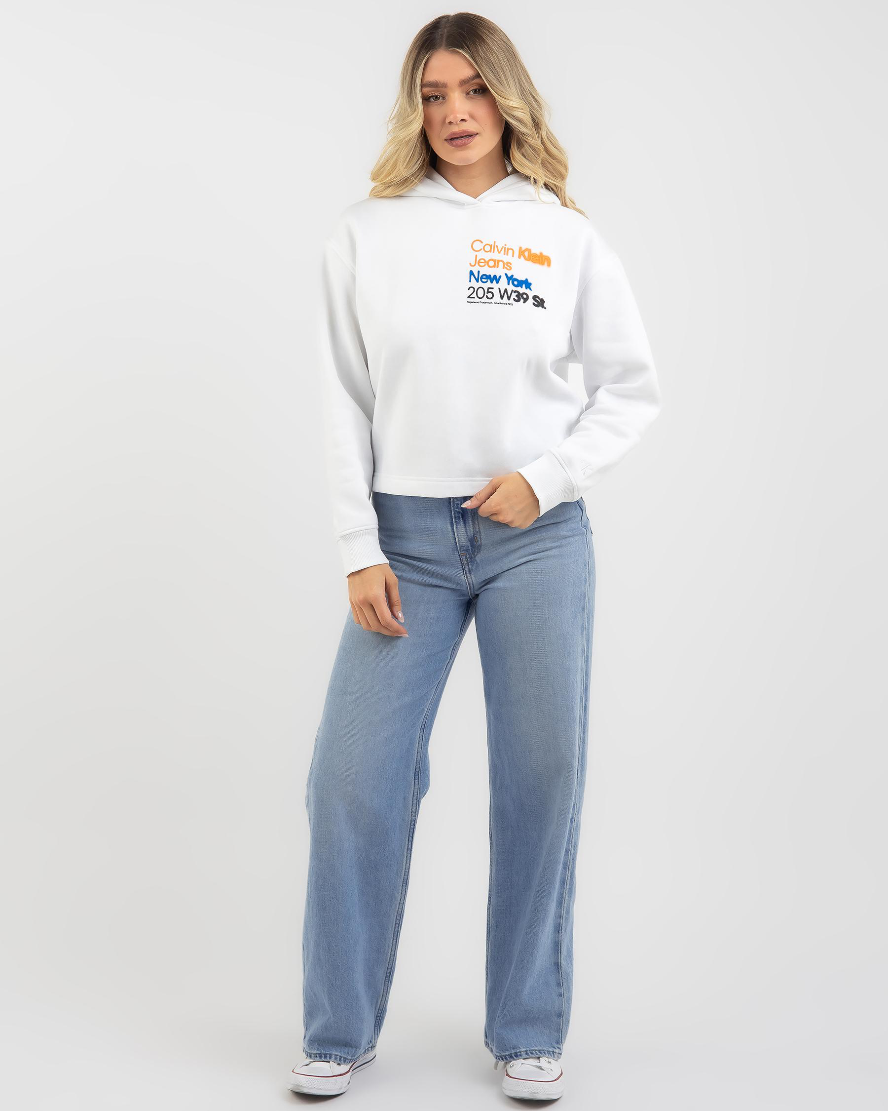 Motion Blur Logo Cropped Hoodie