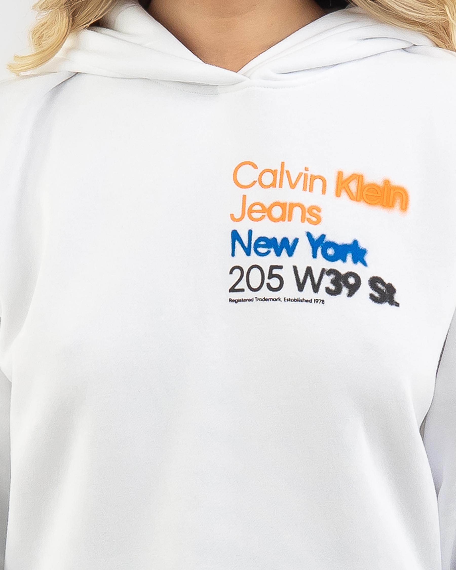 Motion Blur Logo Cropped Hoodie