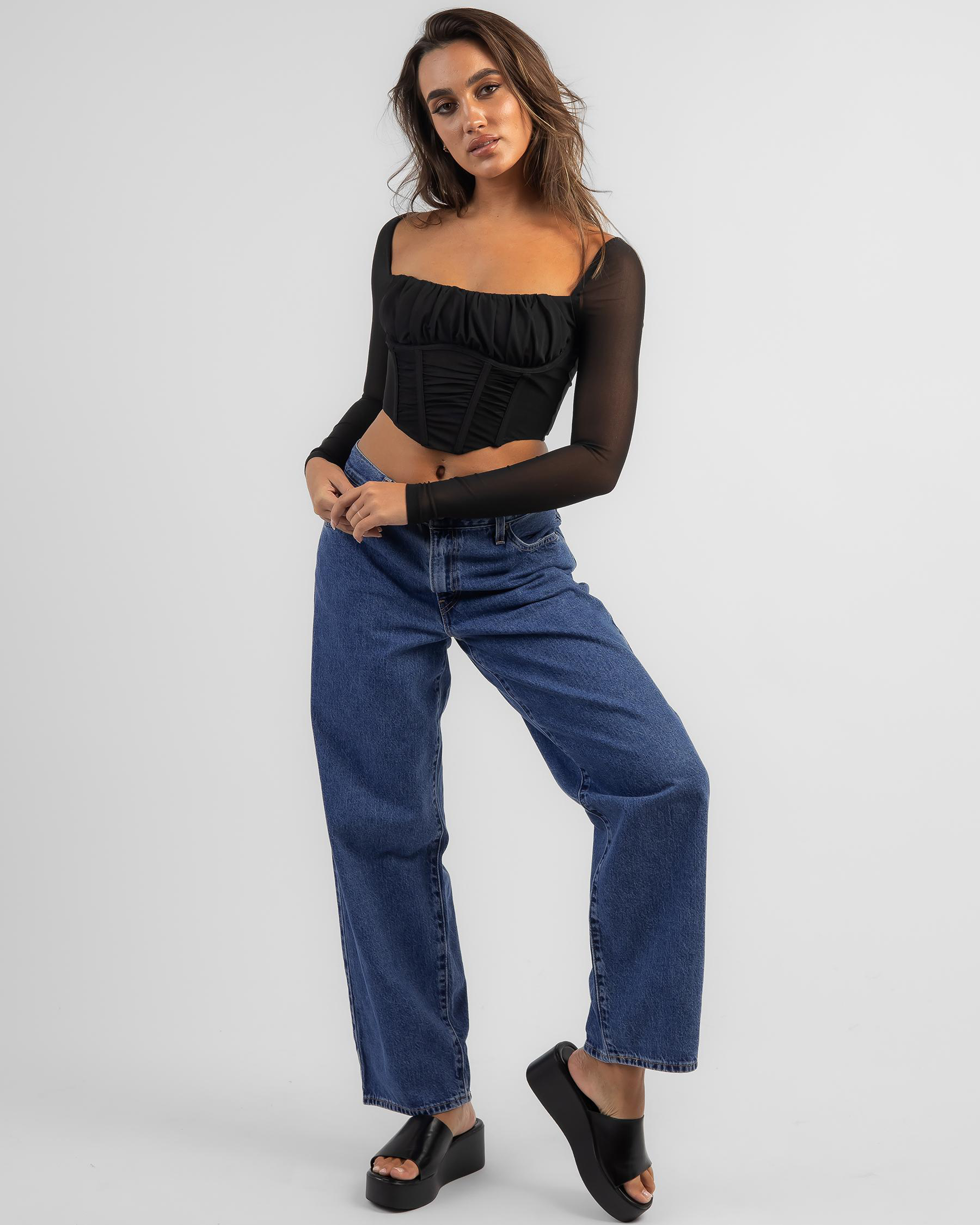 Be Sweet Long Sleeve Corset Top