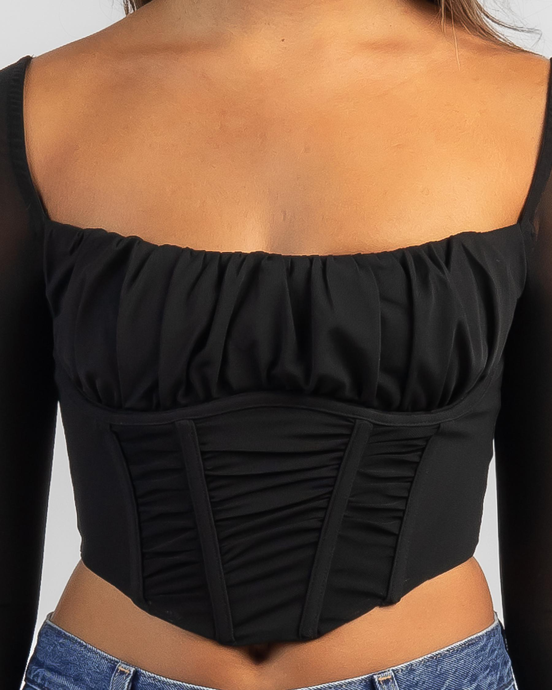 Be Sweet Long Sleeve Corset Top