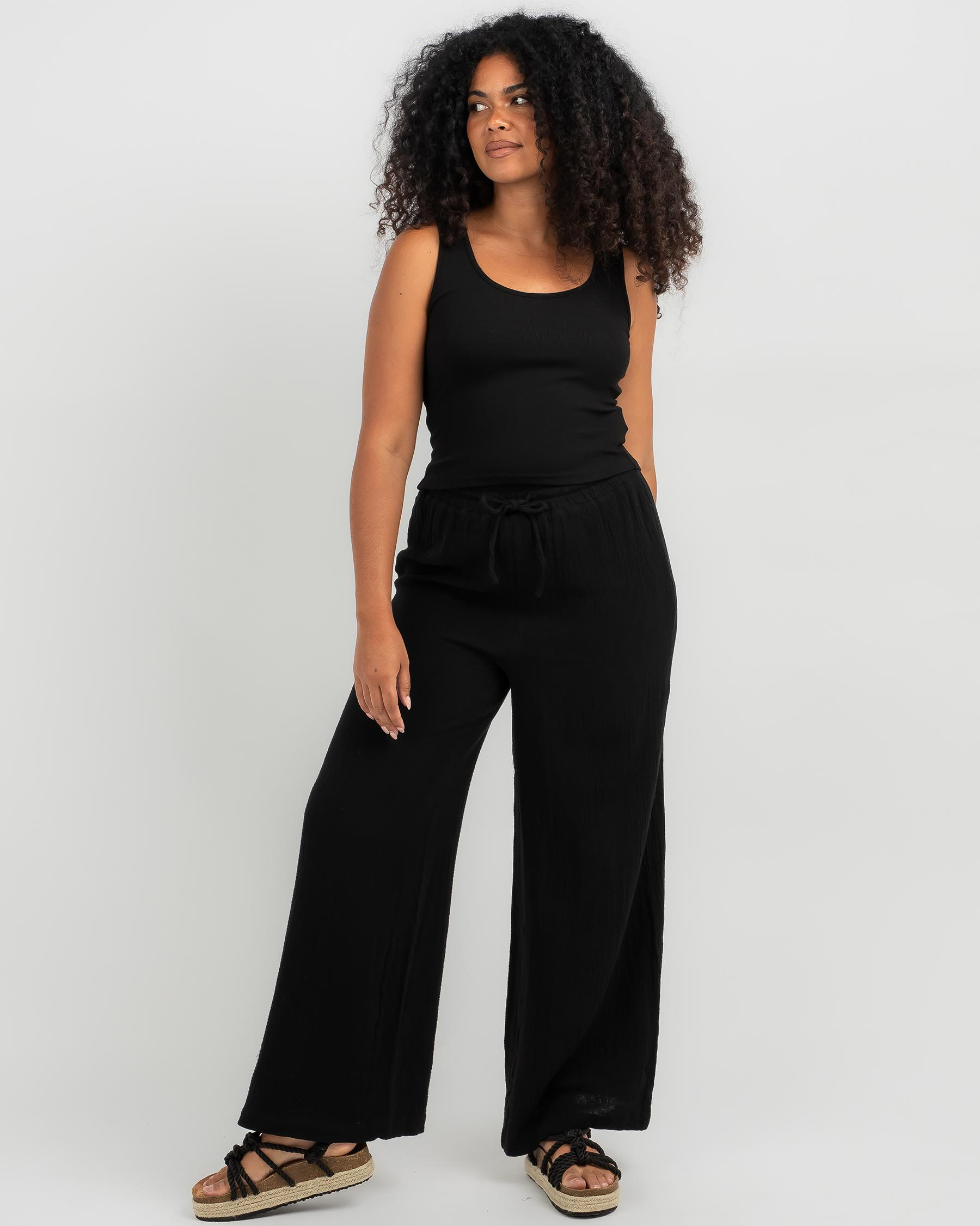 Basic Scoop Neck Rib Tank Top