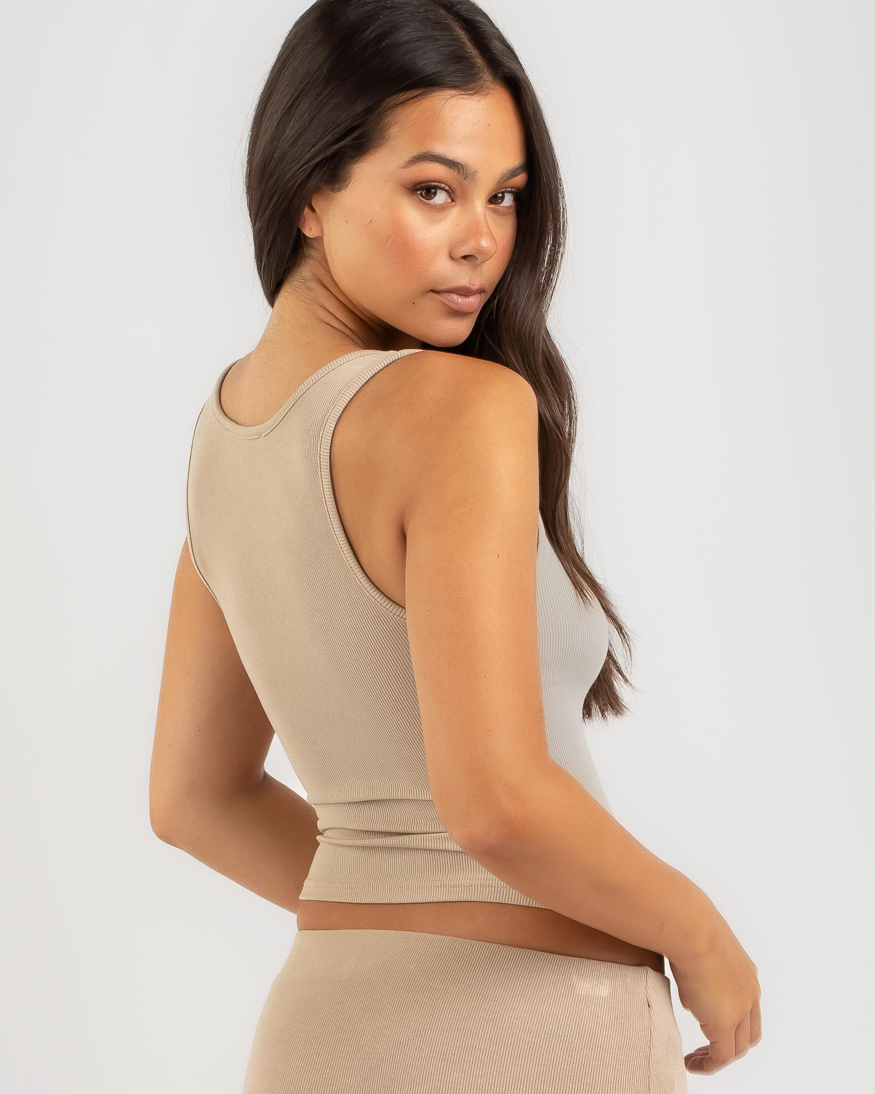 Basic Scoop Neck Rib Tank Top