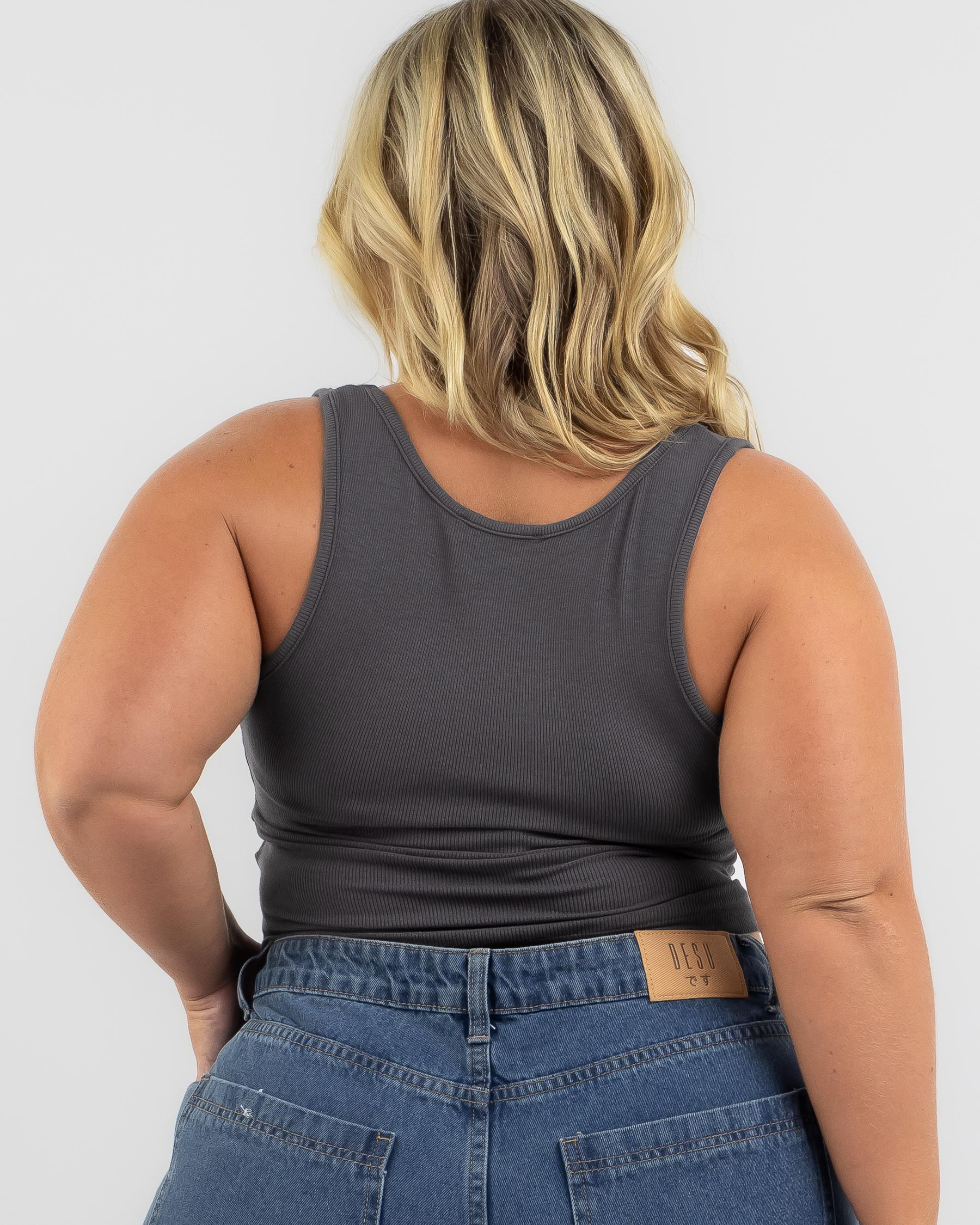 Basic Scoop Neck Rib Tank Top