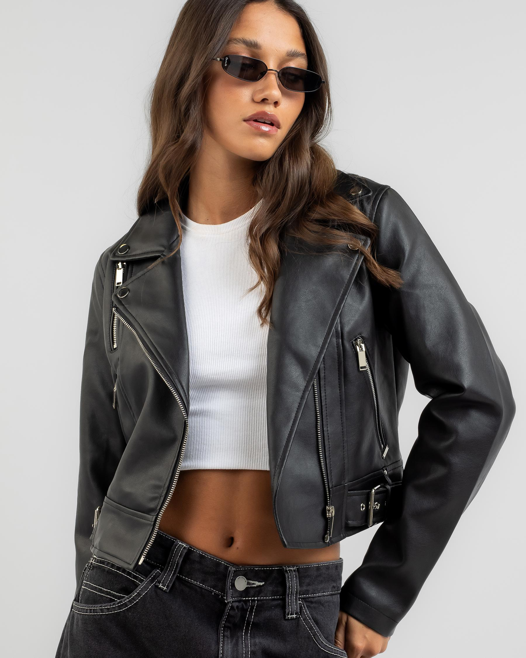Sandy Faux Leather Jacket