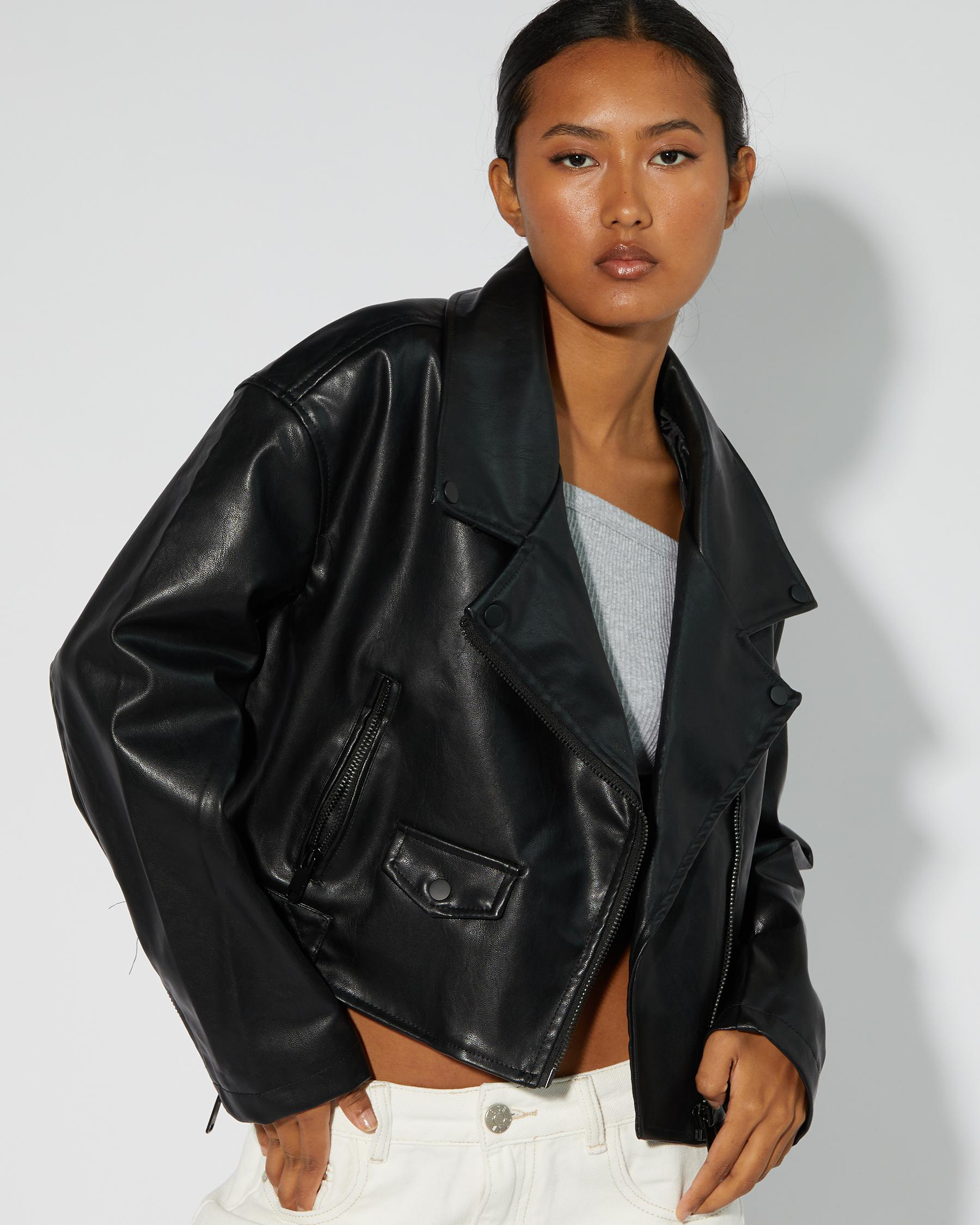 Rizzo Faux Leather Jacket