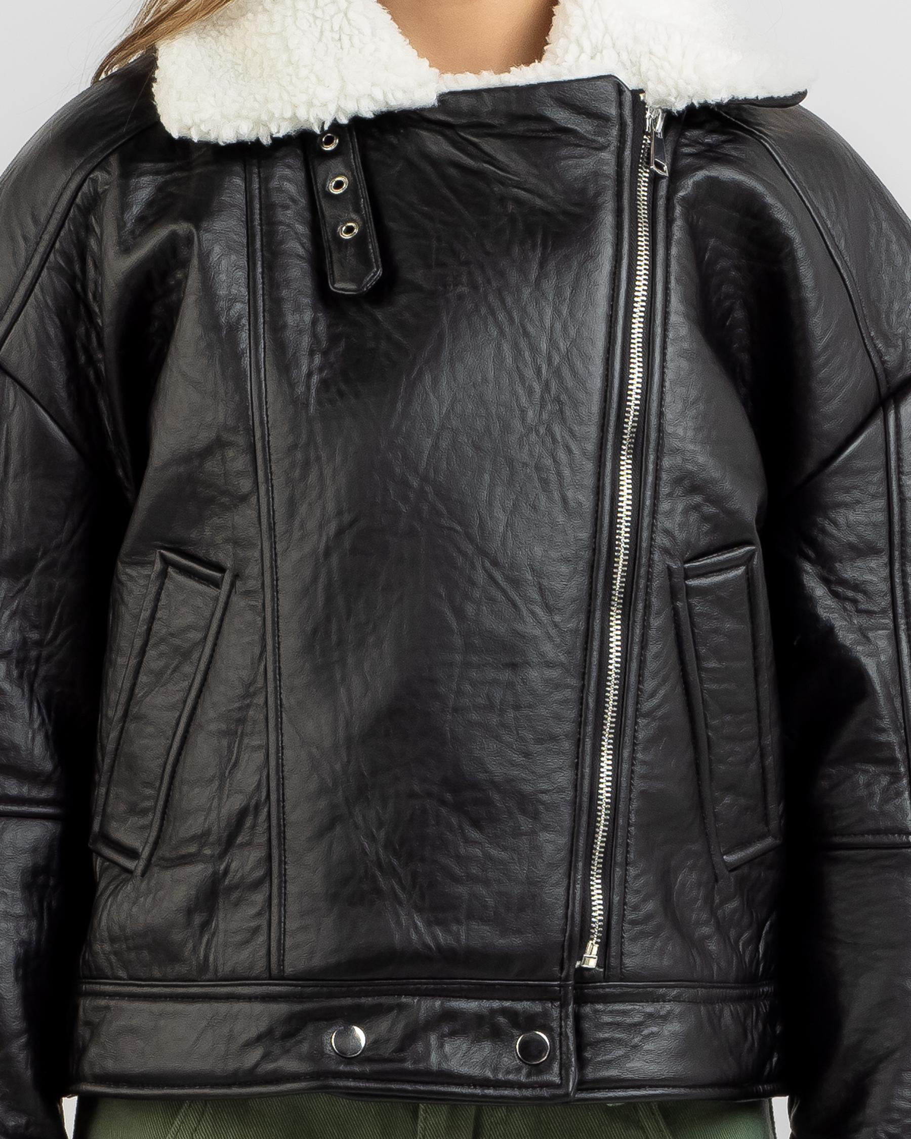 Frenchy Faux Leather Jacket