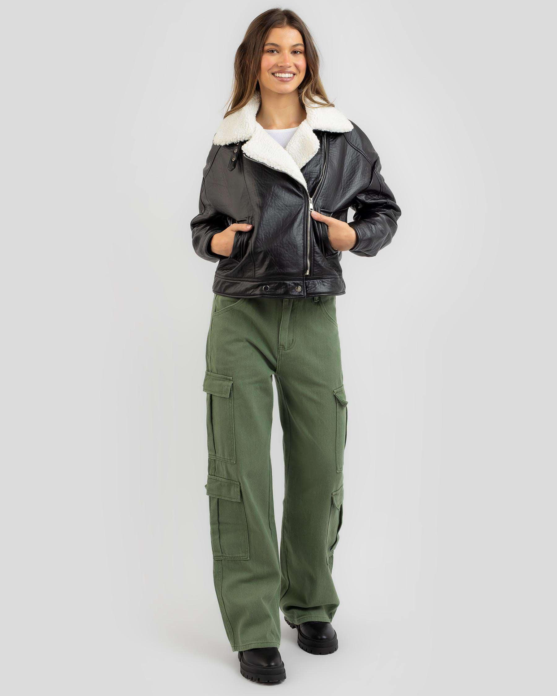 Frenchy Faux Leather Jacket