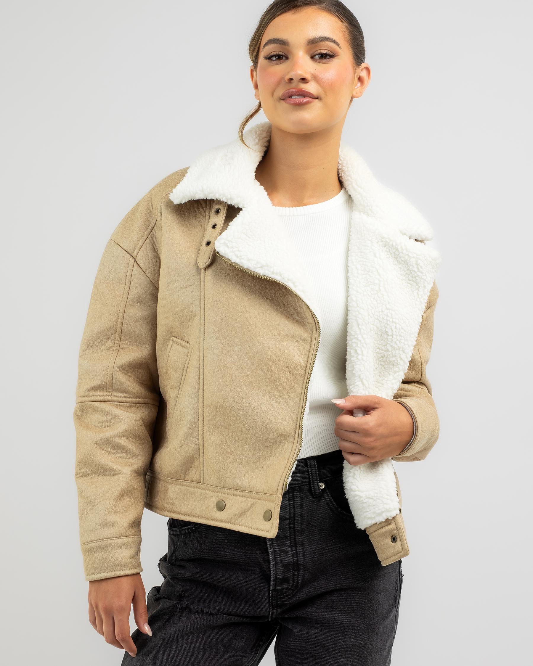 Frenchy Faux Leather Jacket