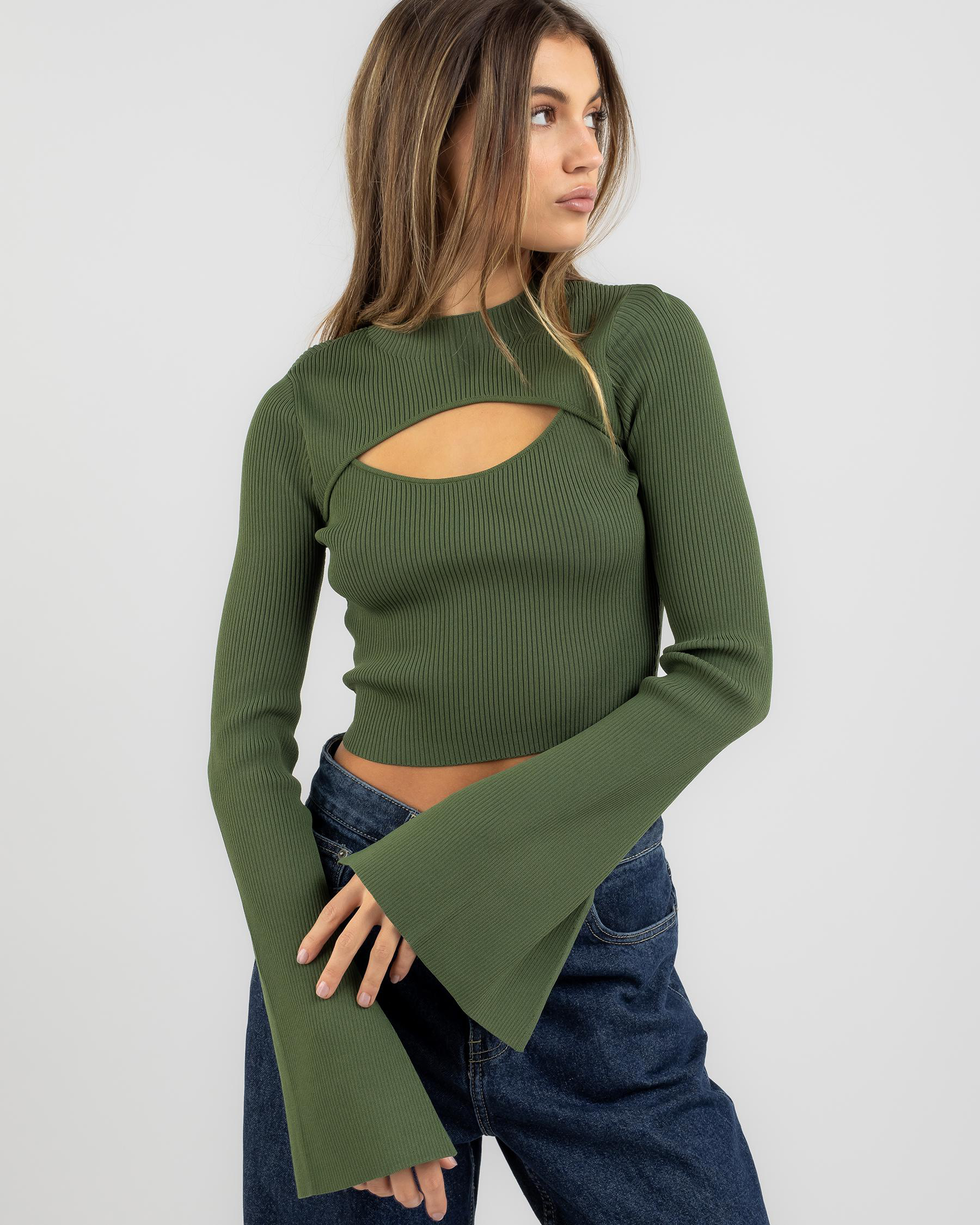 Amy Cut Out Long Sleeve Knit Top