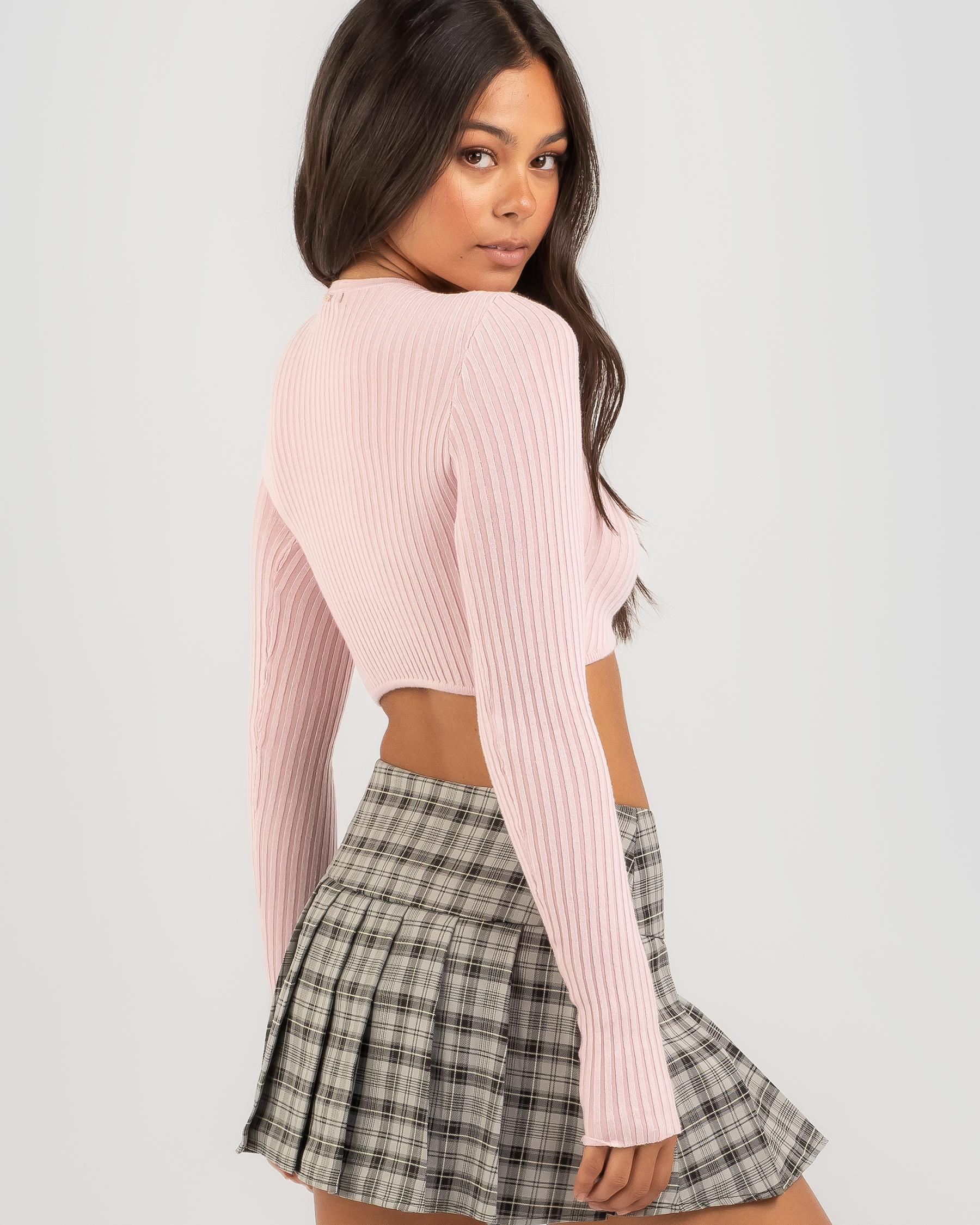 Hank Long Sleeve Crop Knit Top