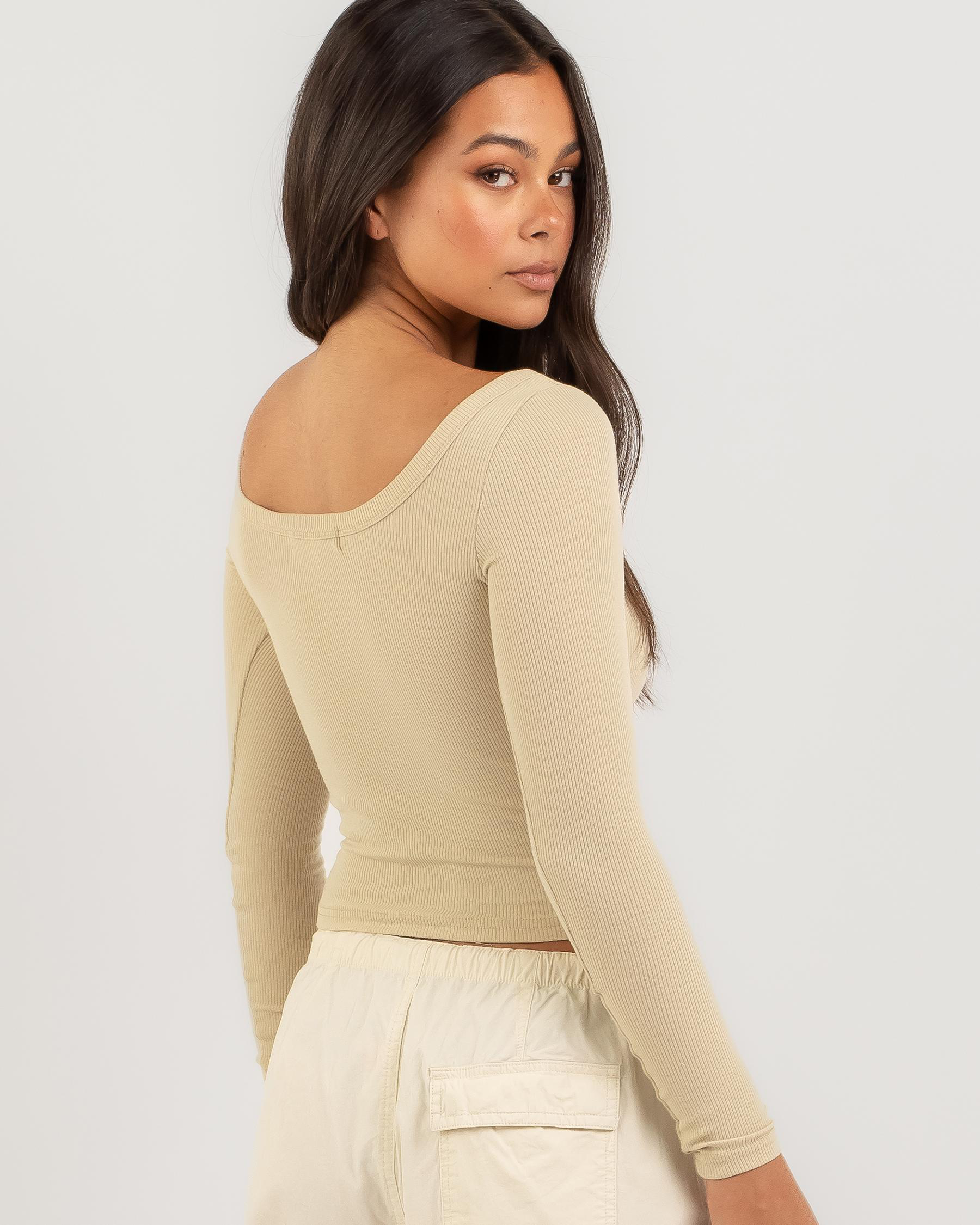 Basic Scoop Neck Long Sleeve Top