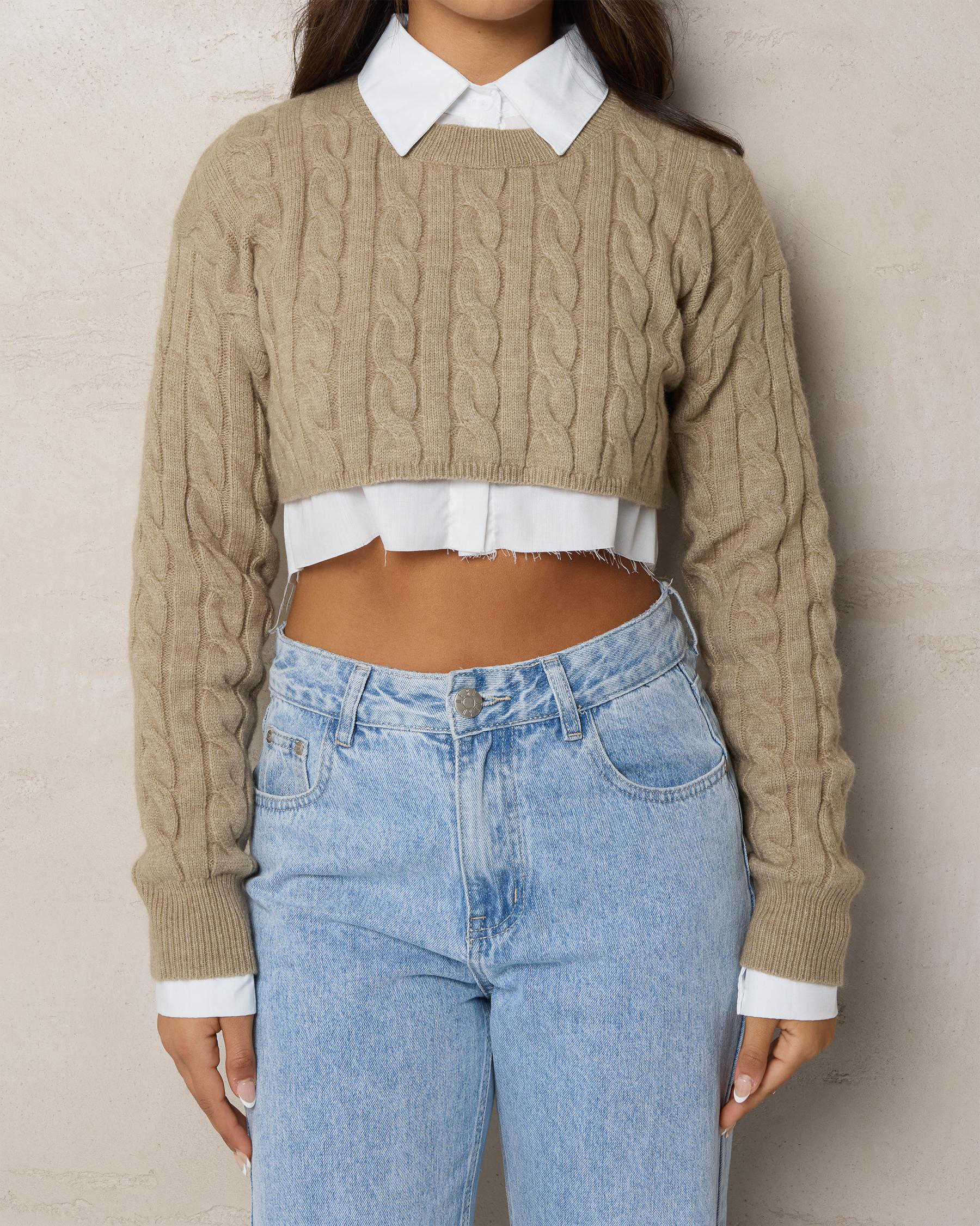 Oxford Layered Cable Knit Jumper