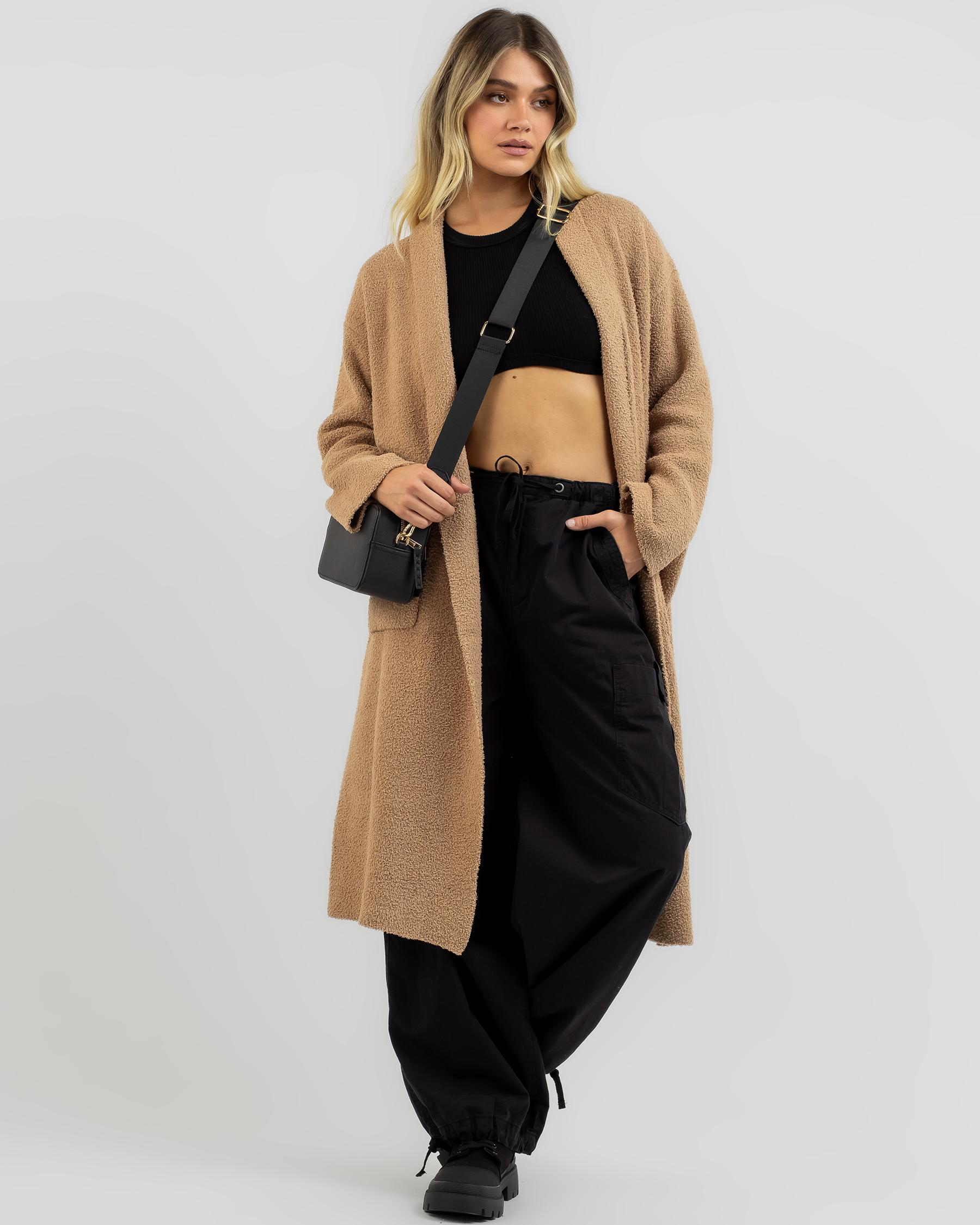 Penelope Longline Teddy Knit Cardigan