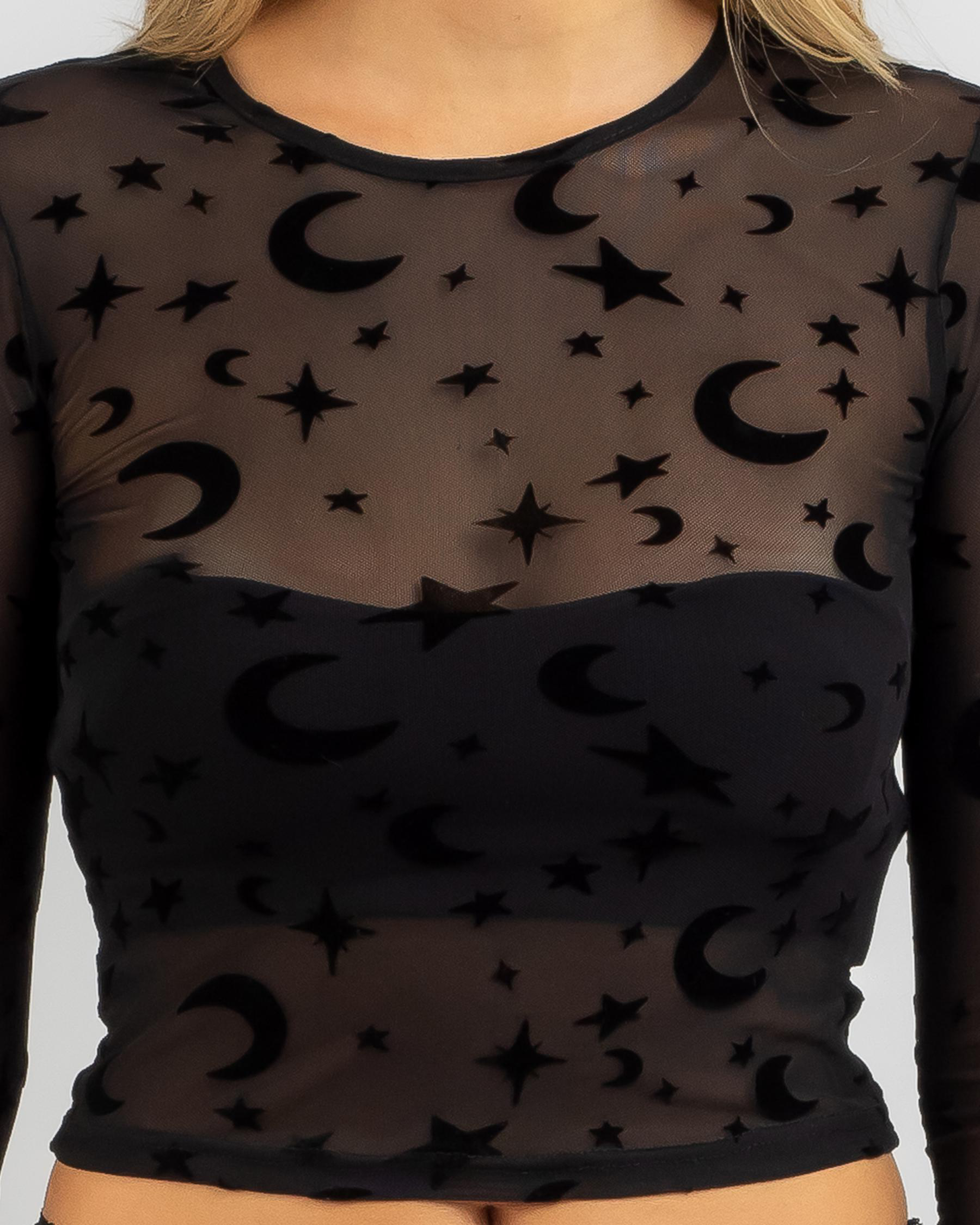 Eclipse Mesh Long Sleeve Top