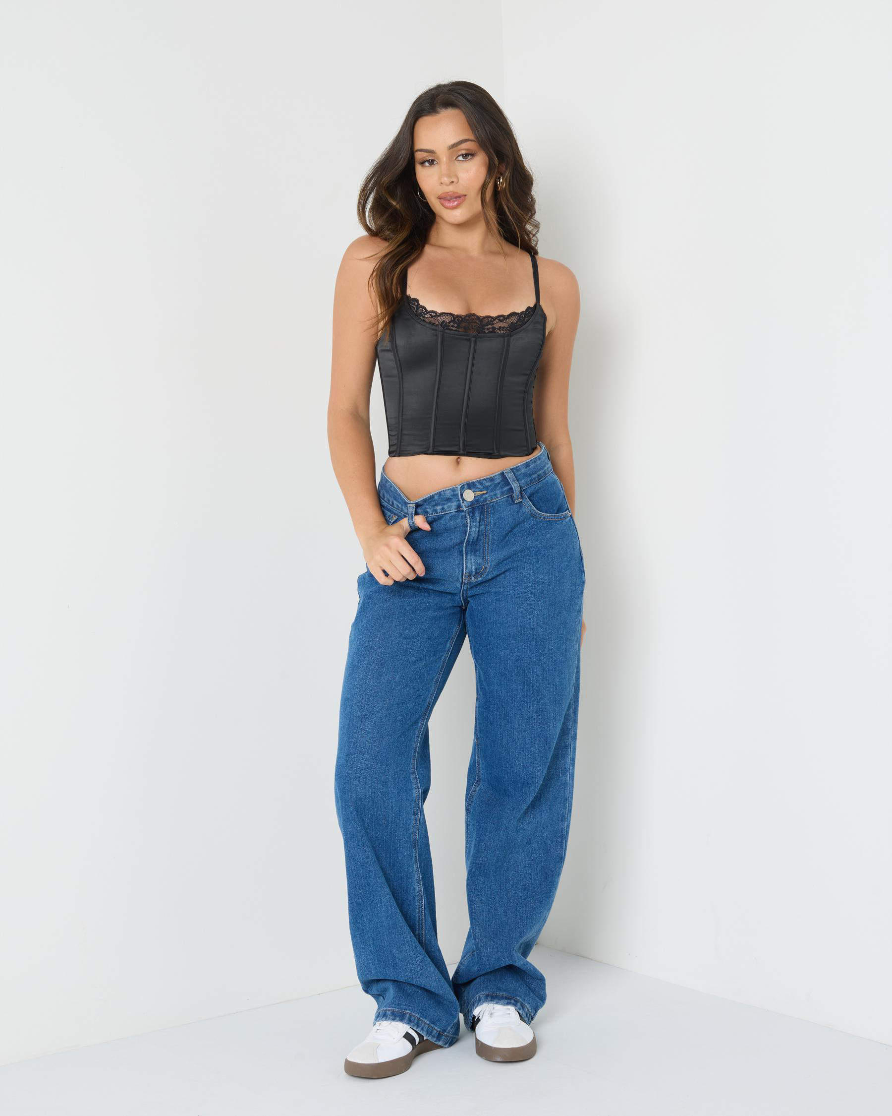 Heartbreak Satin Lace Corset Top