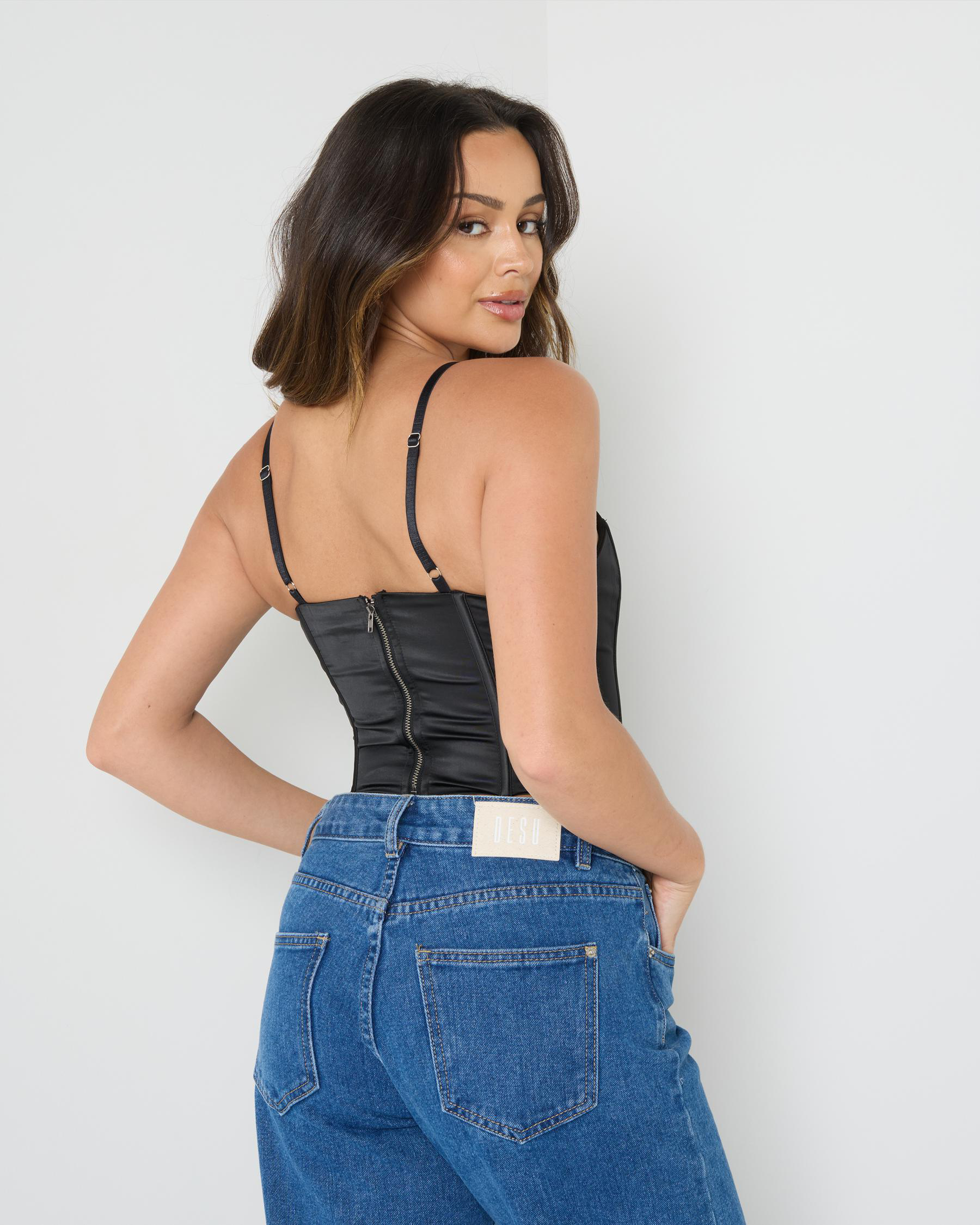 Heartbreak Satin Lace Corset Top