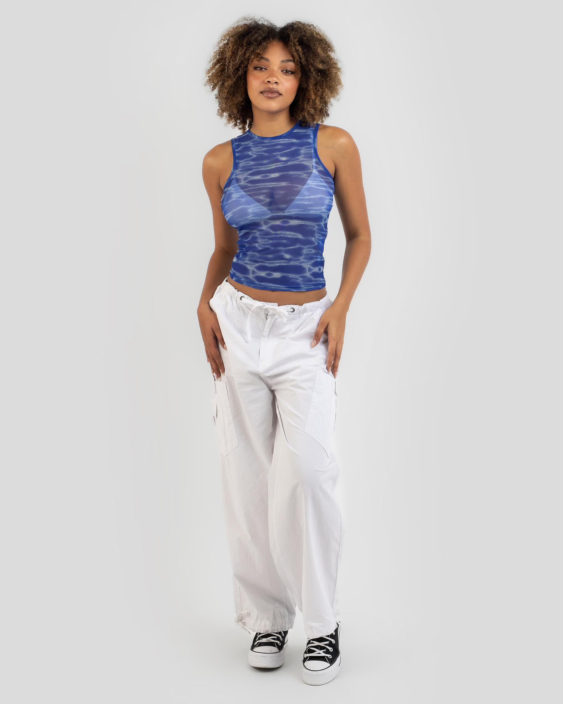 Gwen Mesh High Neck Tank Top