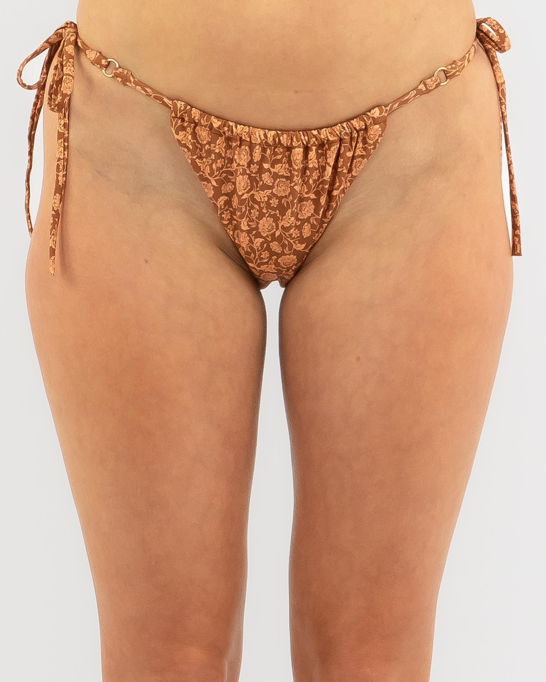 Nazare Paisley Gather Tie Hi Cut Bikini Bottom