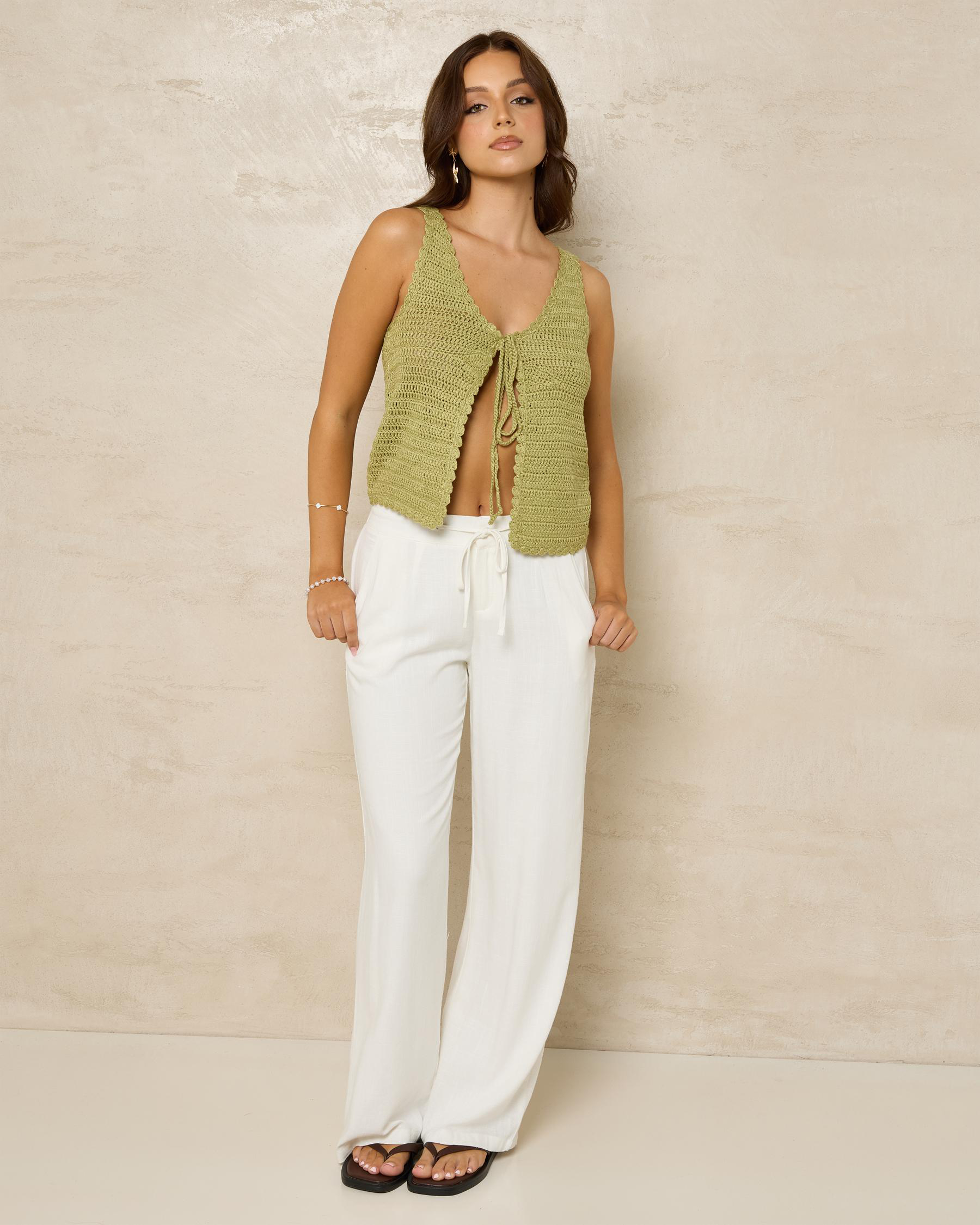 Anastasia Crochet Tie Up Cami Top