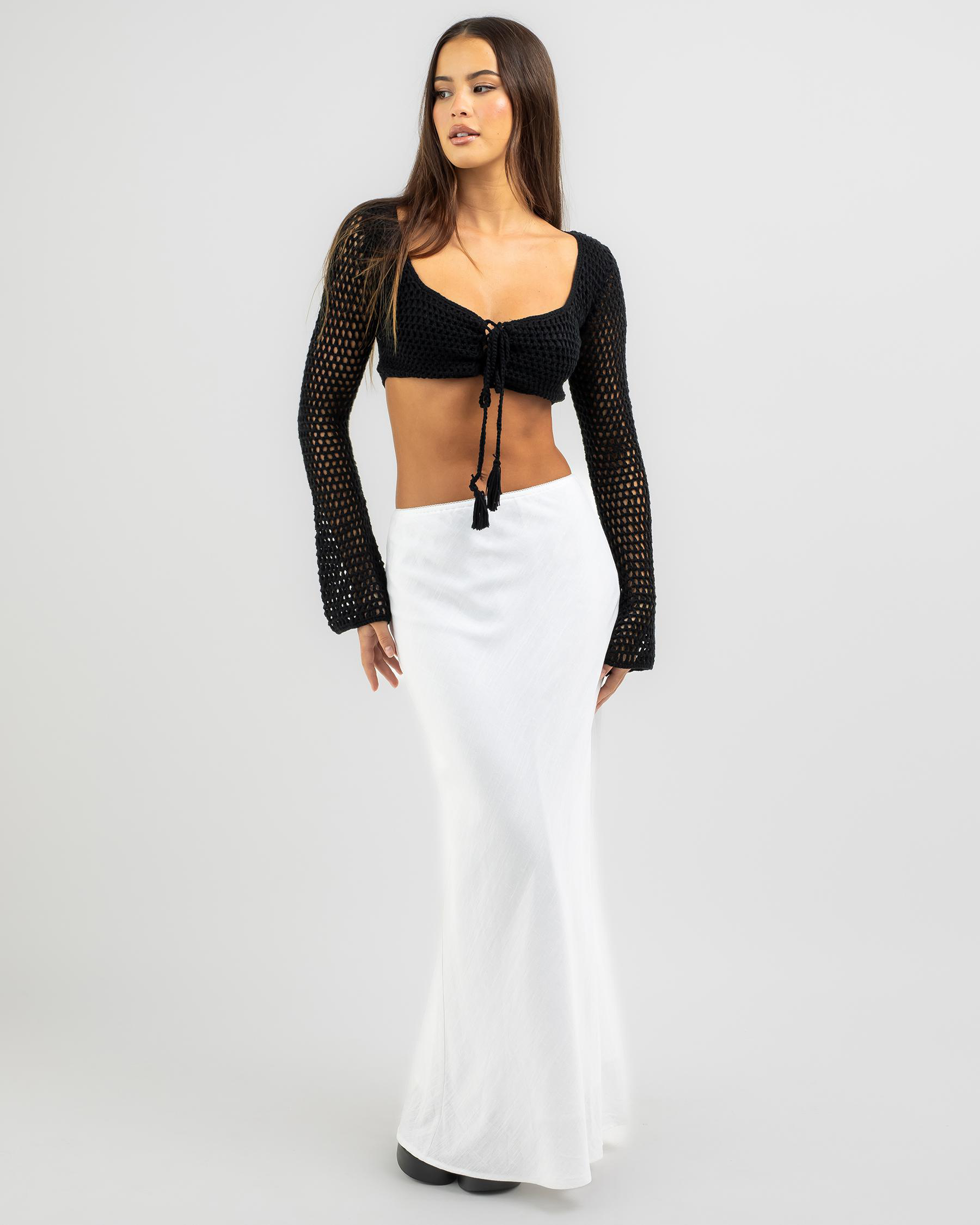 Ashy Crochet Ultra Crop Top