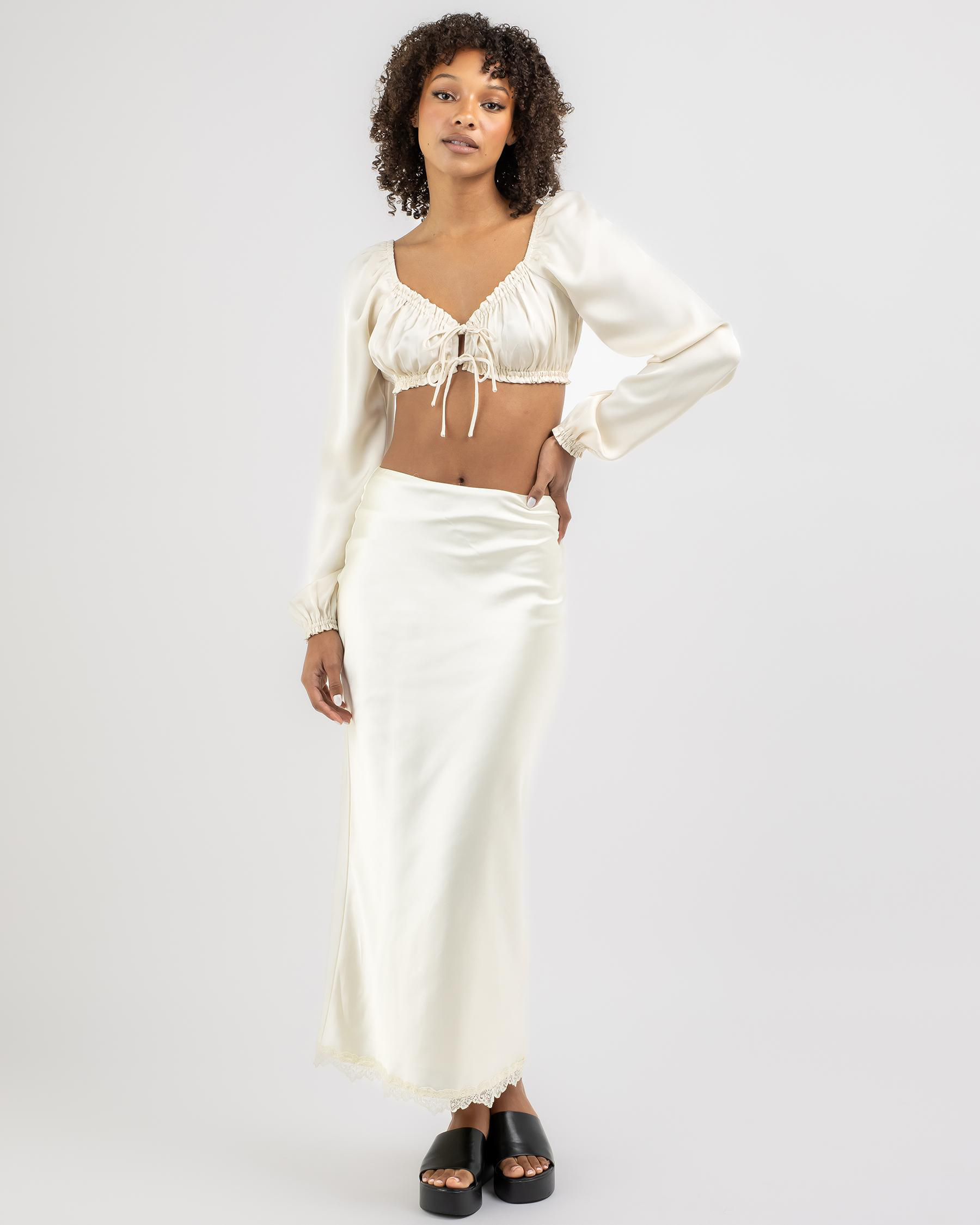 Ollie Satin Tie Up Top