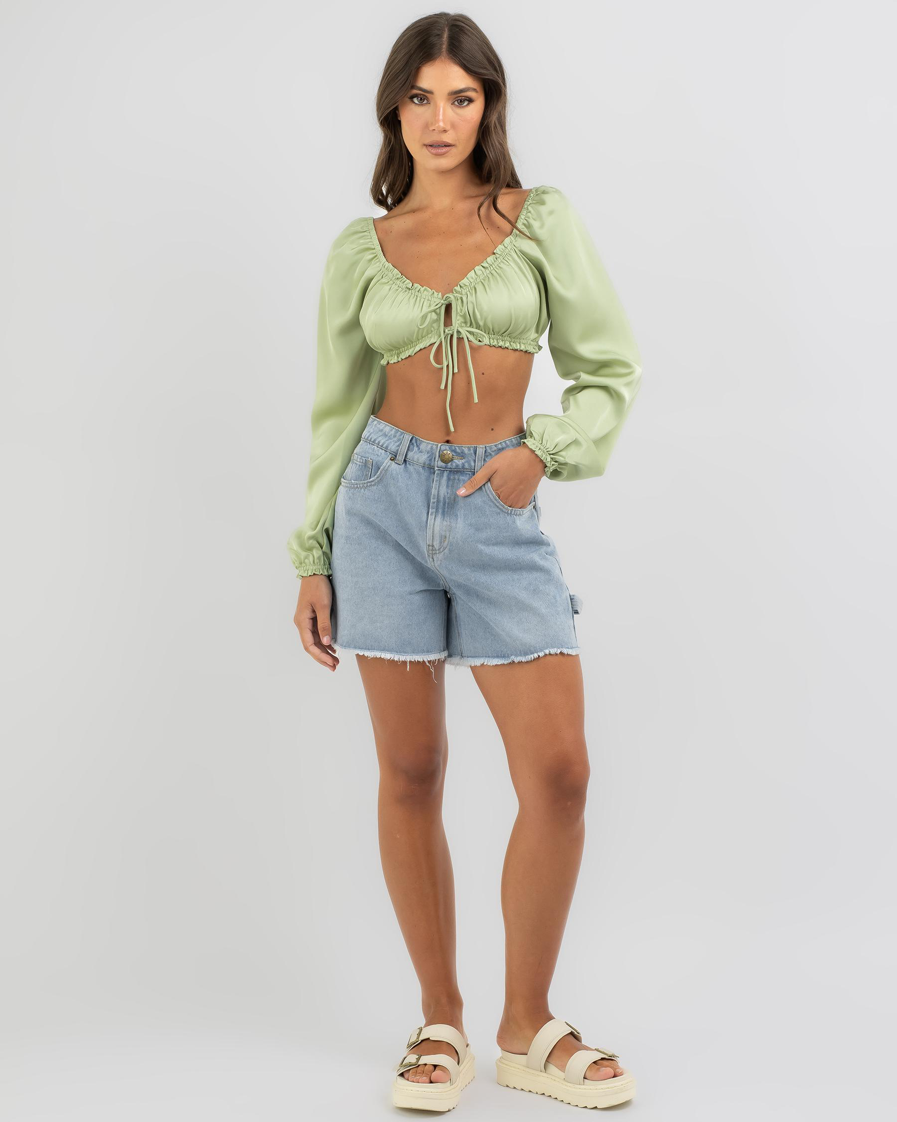 Ollie Satin Tie Up Top