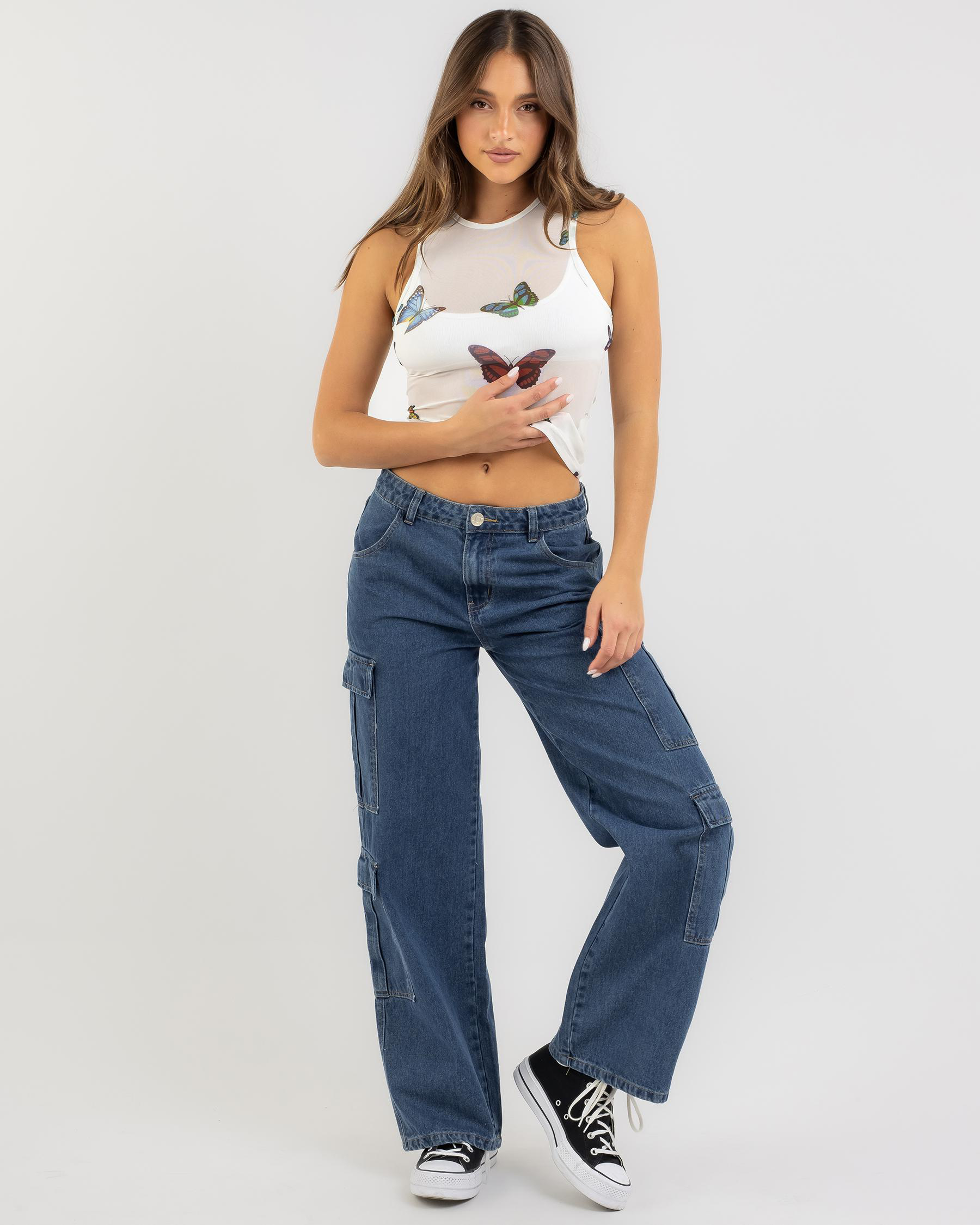 Noah Butterfly Mesh Tank Top