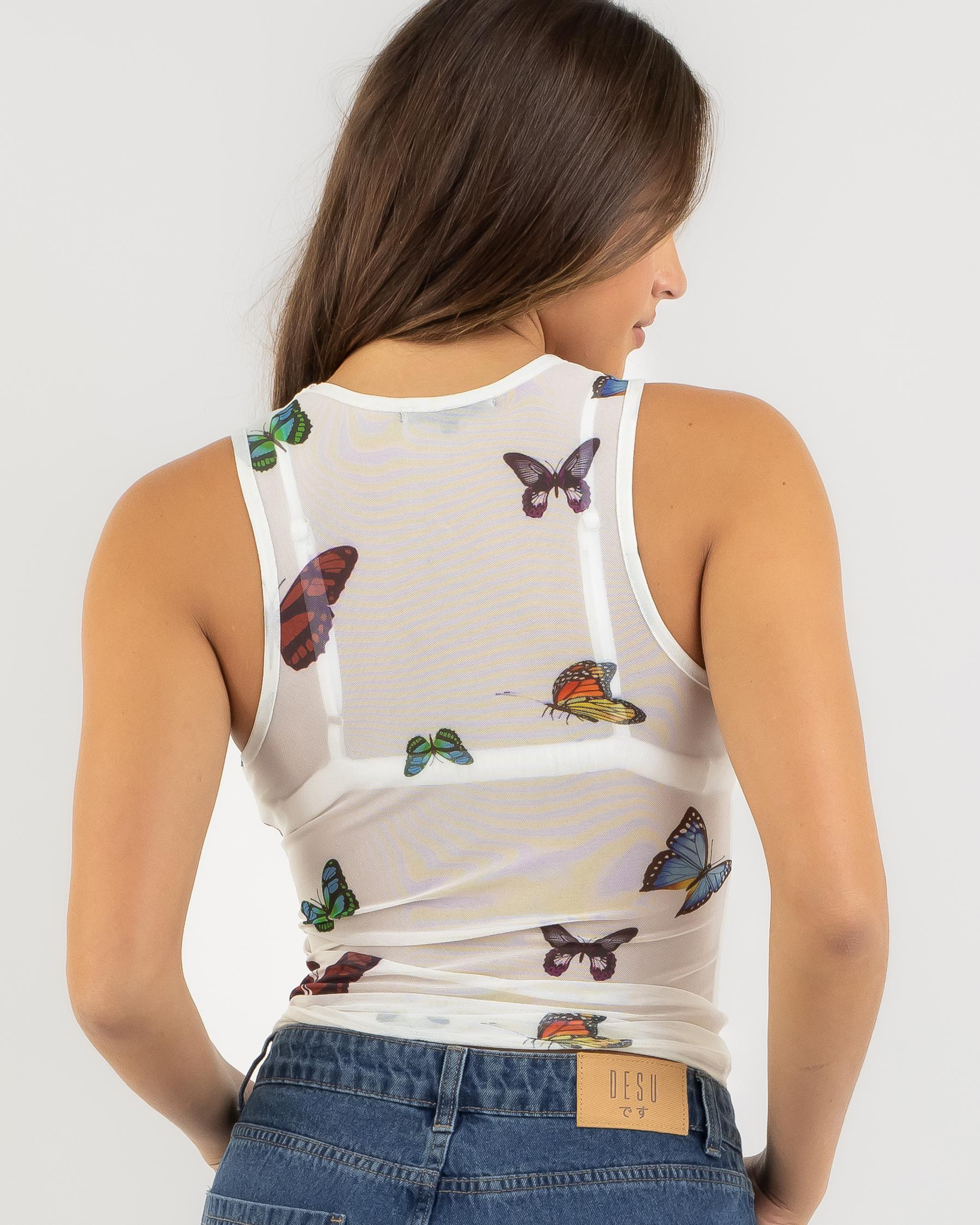 Noah Butterfly Mesh Tank Top