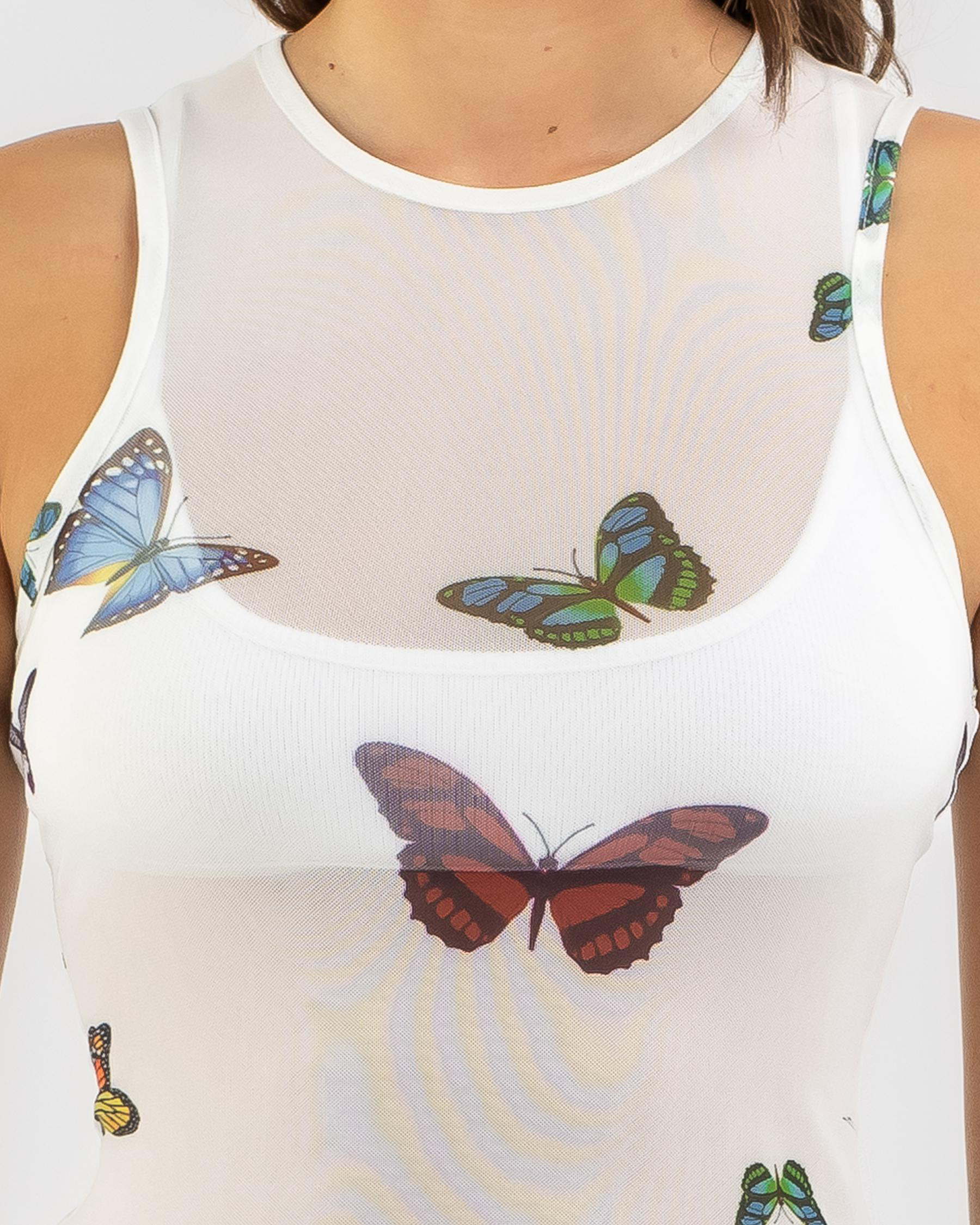 Noah Butterfly Mesh Tank Top