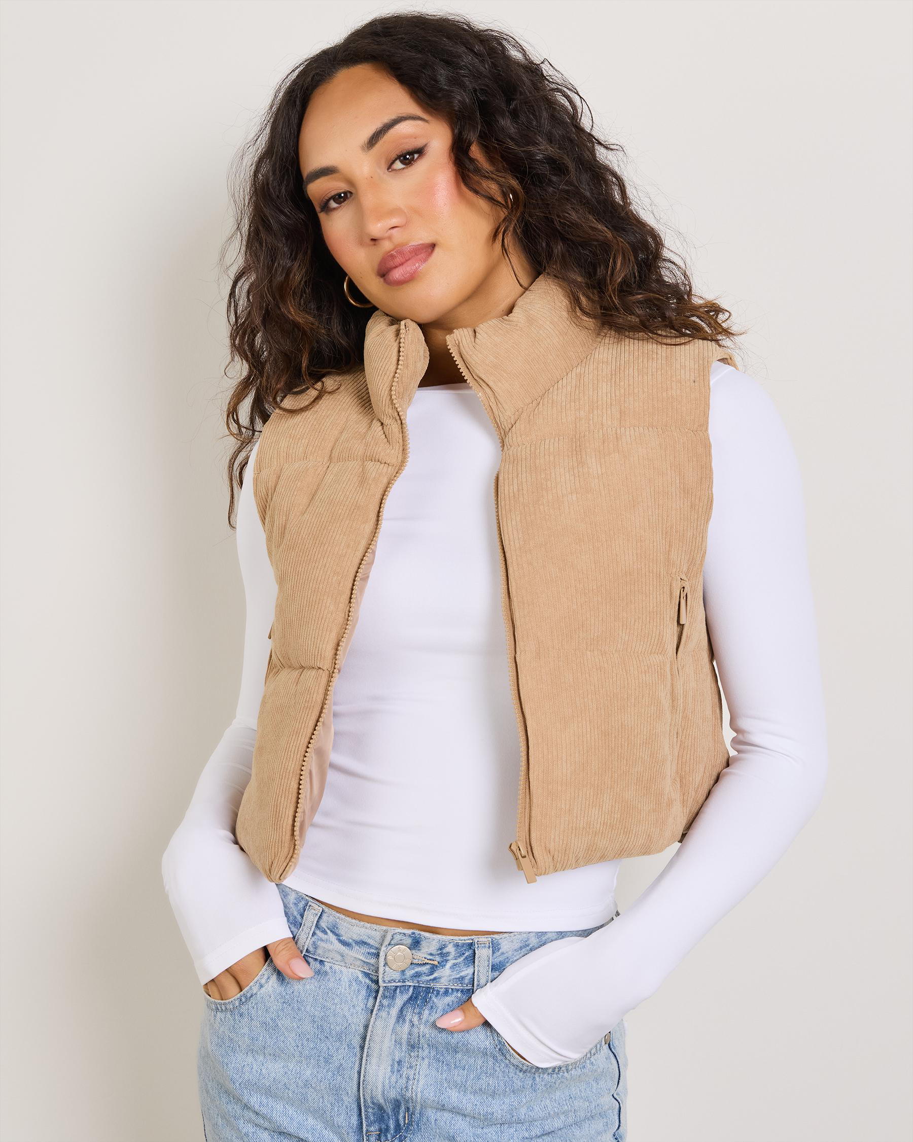 Icy Cord Puffer Vest