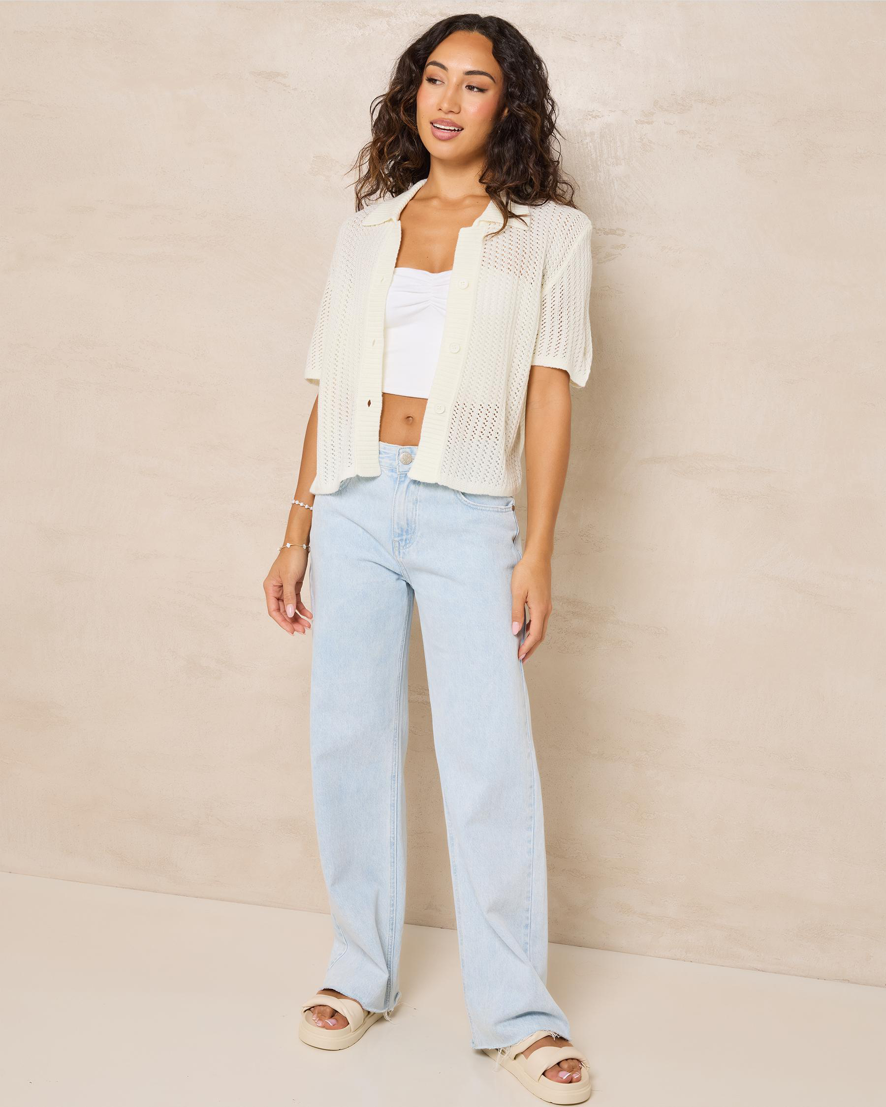 South Beach Crochet Short Sleeve Shirt