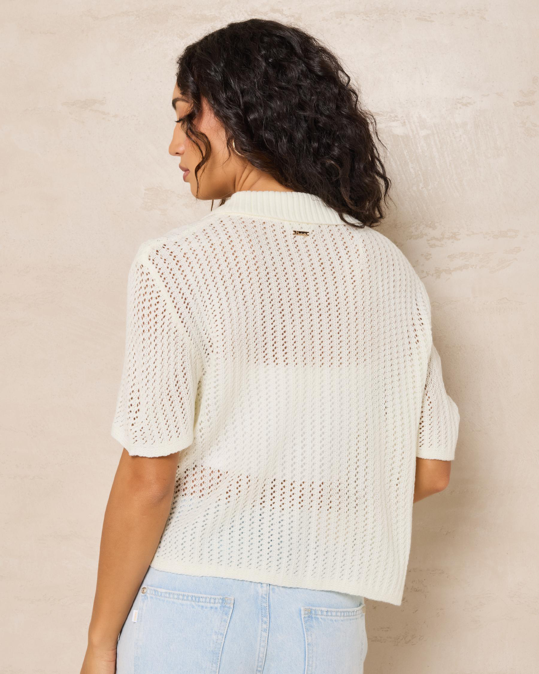 South Beach Crochet Short Sleeve Shirt