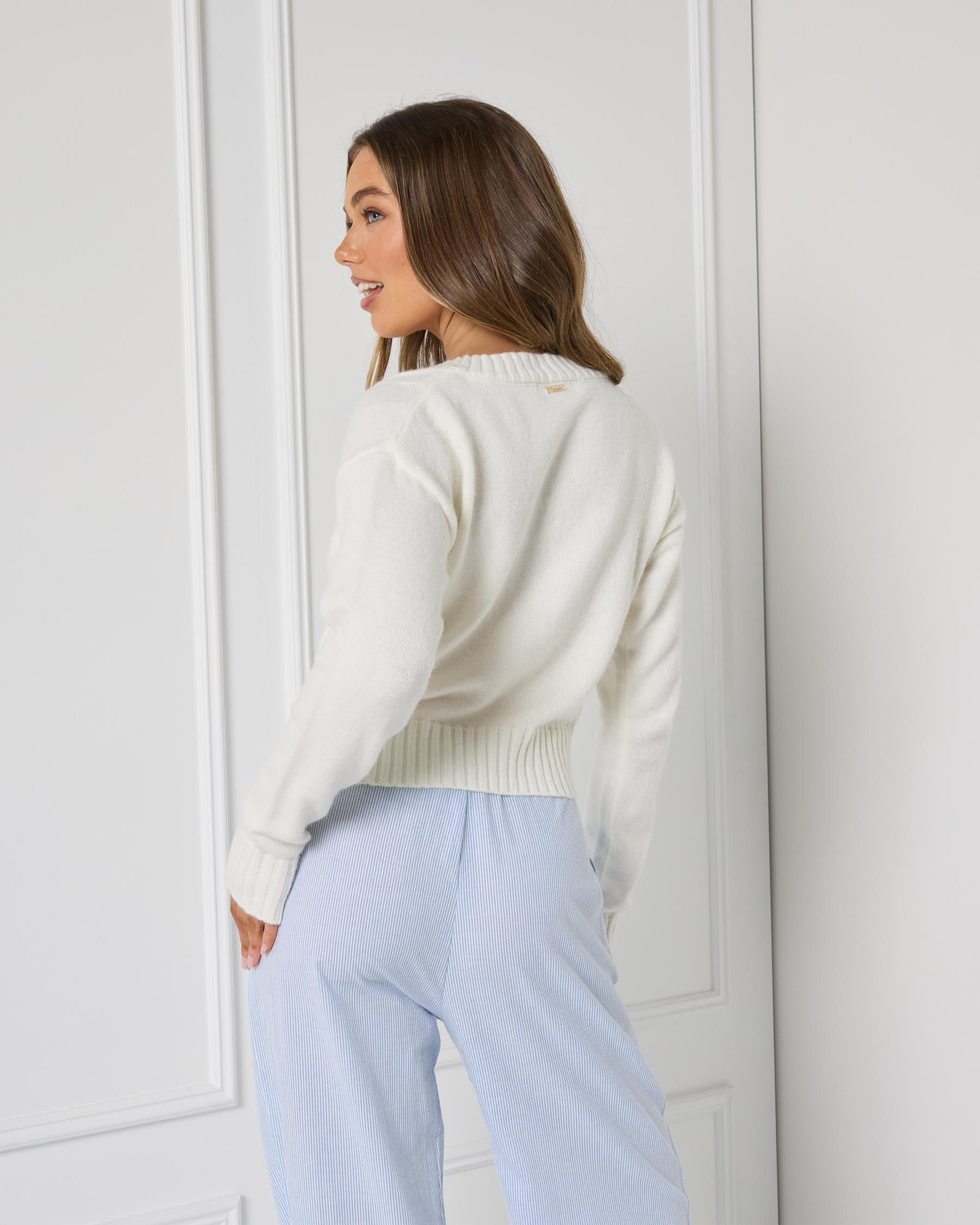 Dee Cable V Neck Knit Jumper