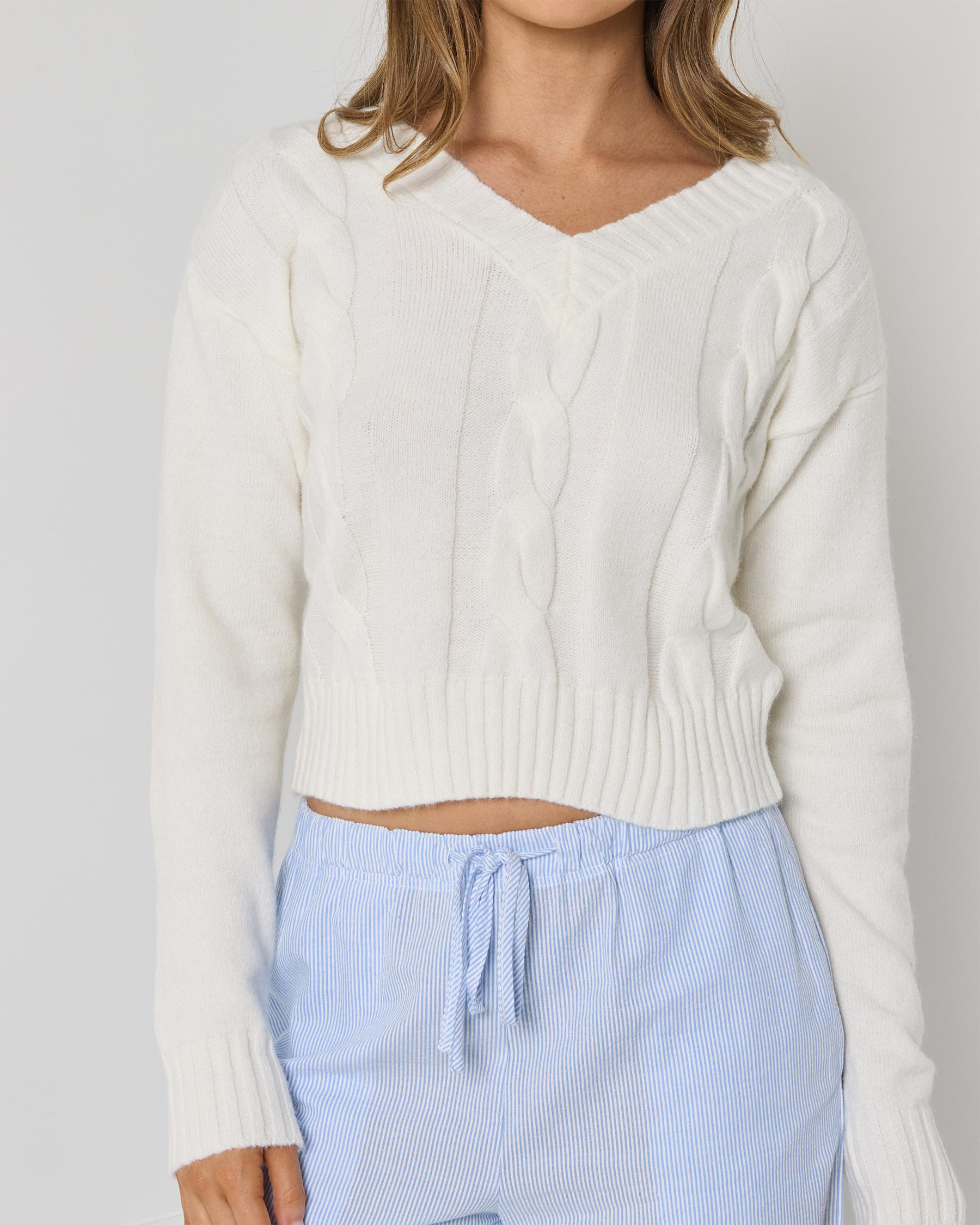 Dee Cable V Neck Knit Jumper