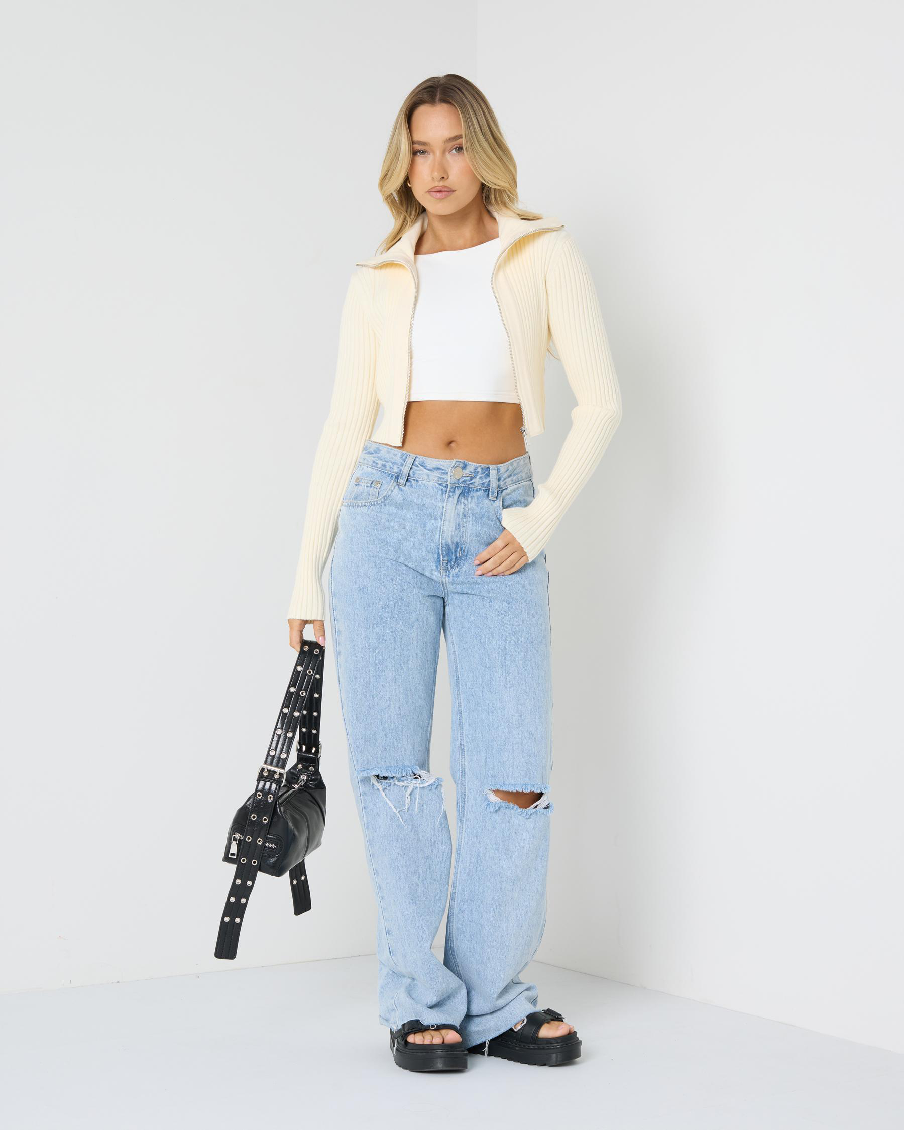 Regina Collared Zip Knit Jumper